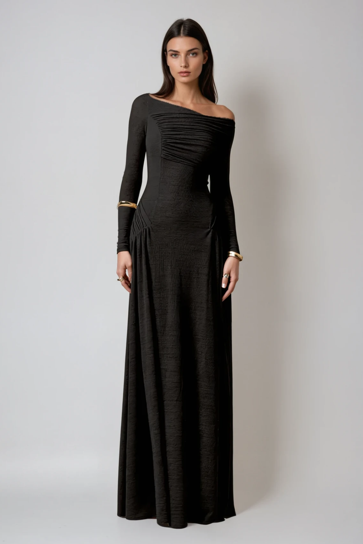 Candi Ruch Asymmetric Maxi Dress