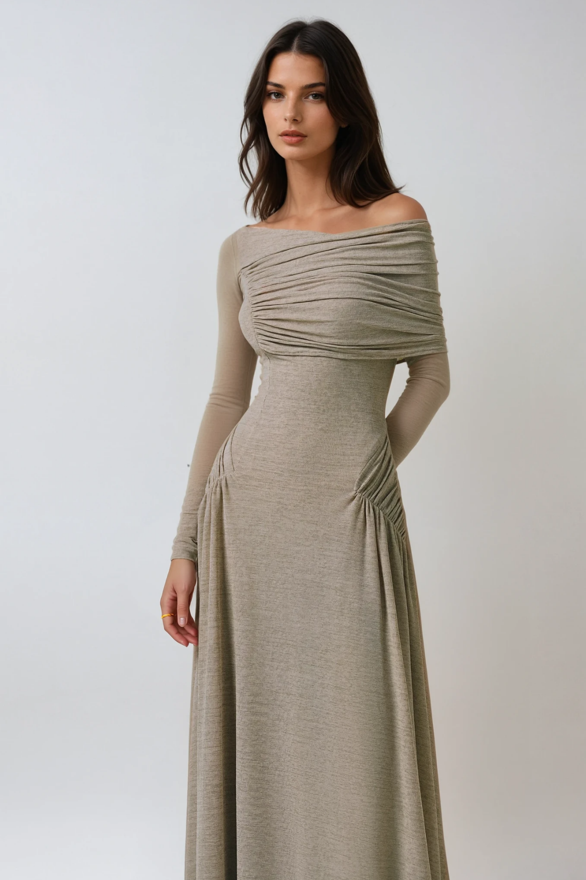 Candi Ruch Asymmetric Maxi Dress