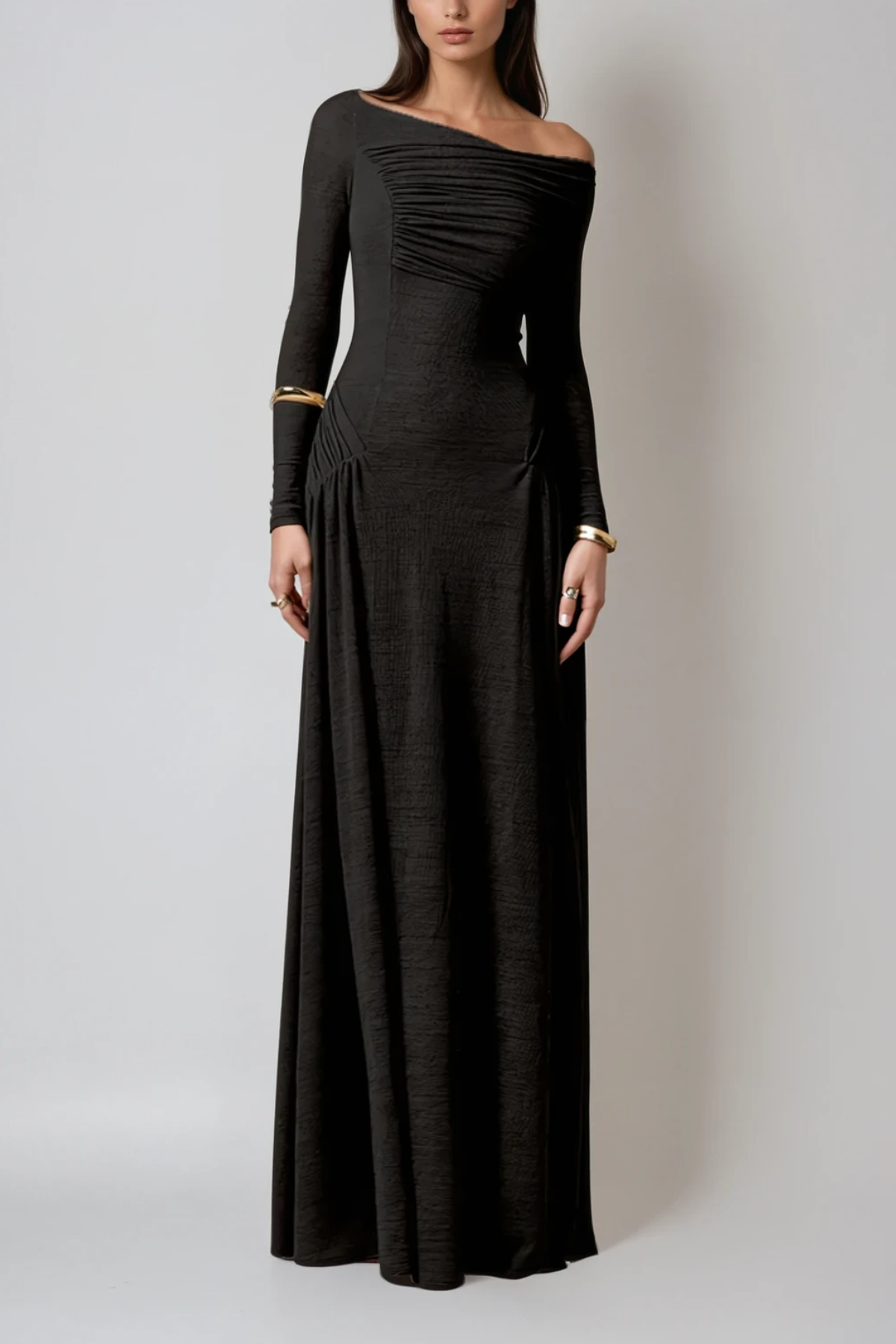 Candi Ruch Asymmetric Maxi Dress