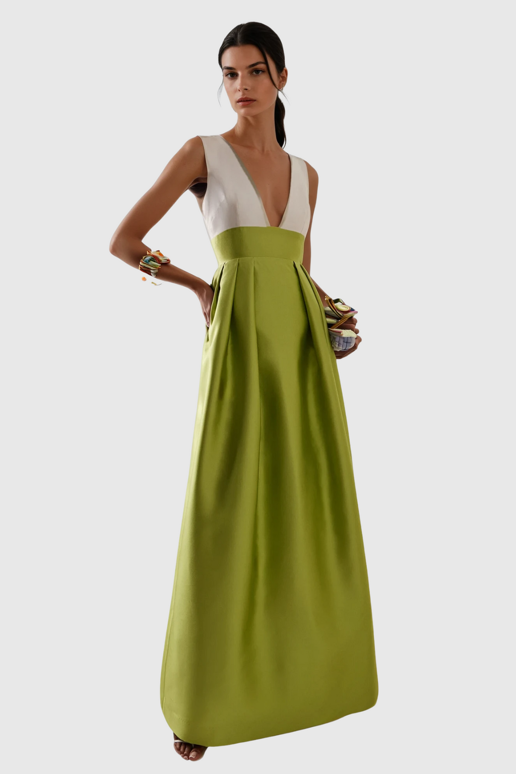 Candis Plunge Satin Maxi Dress