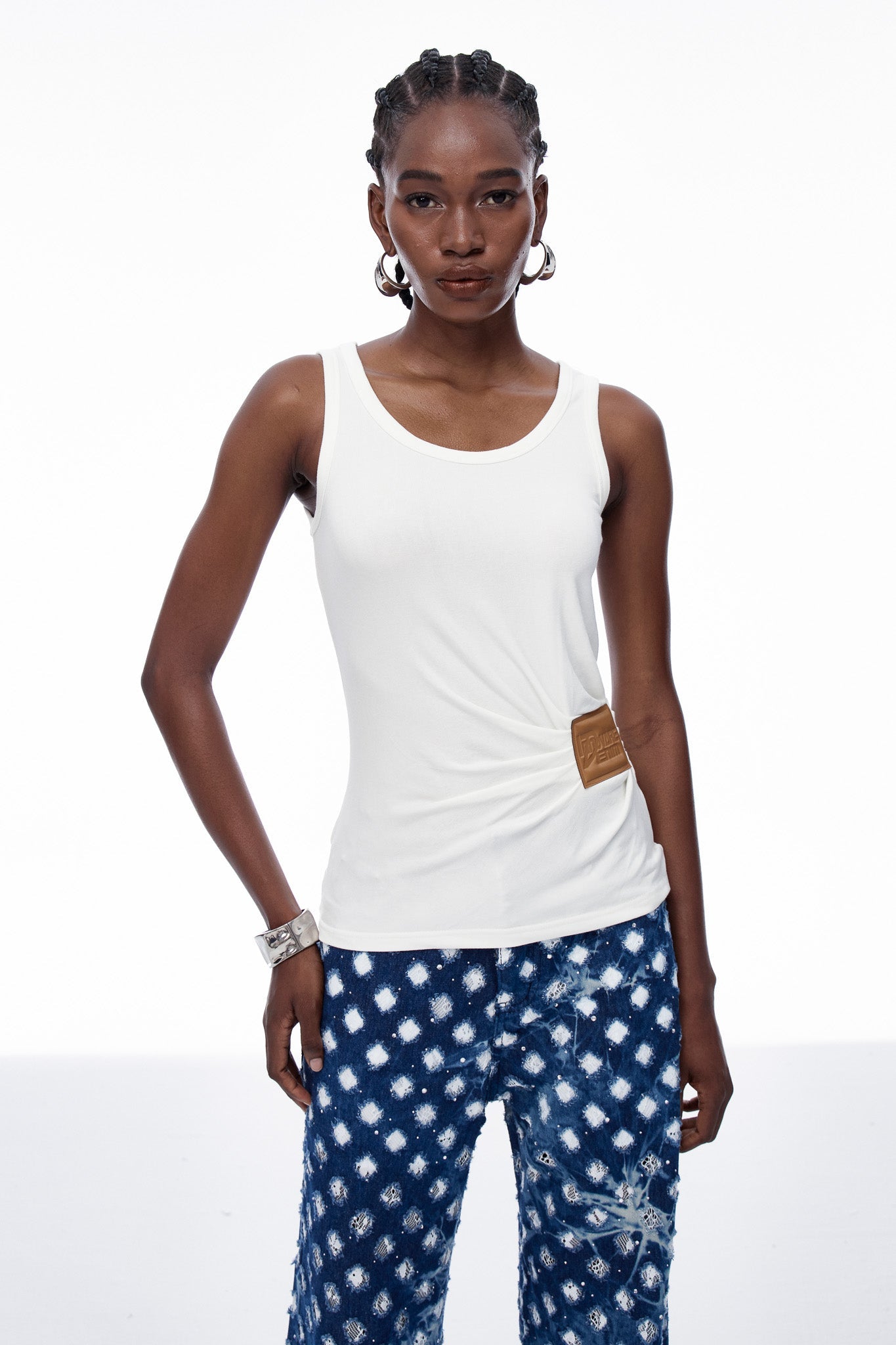 Caoileann Ruch Sleeveless Top In White