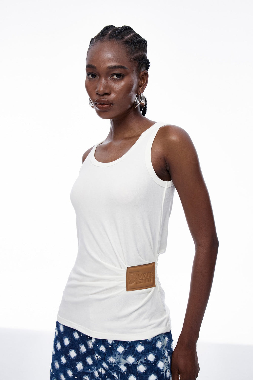 Caoileann Ruch Sleeveless Top In White