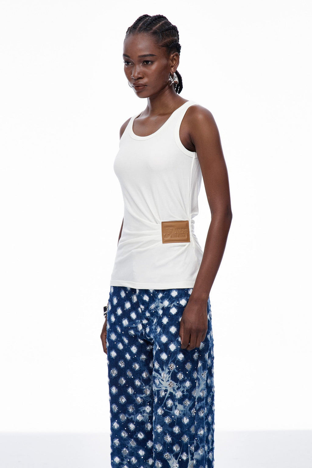 Caoileann Ruch Sleeveless Top In White