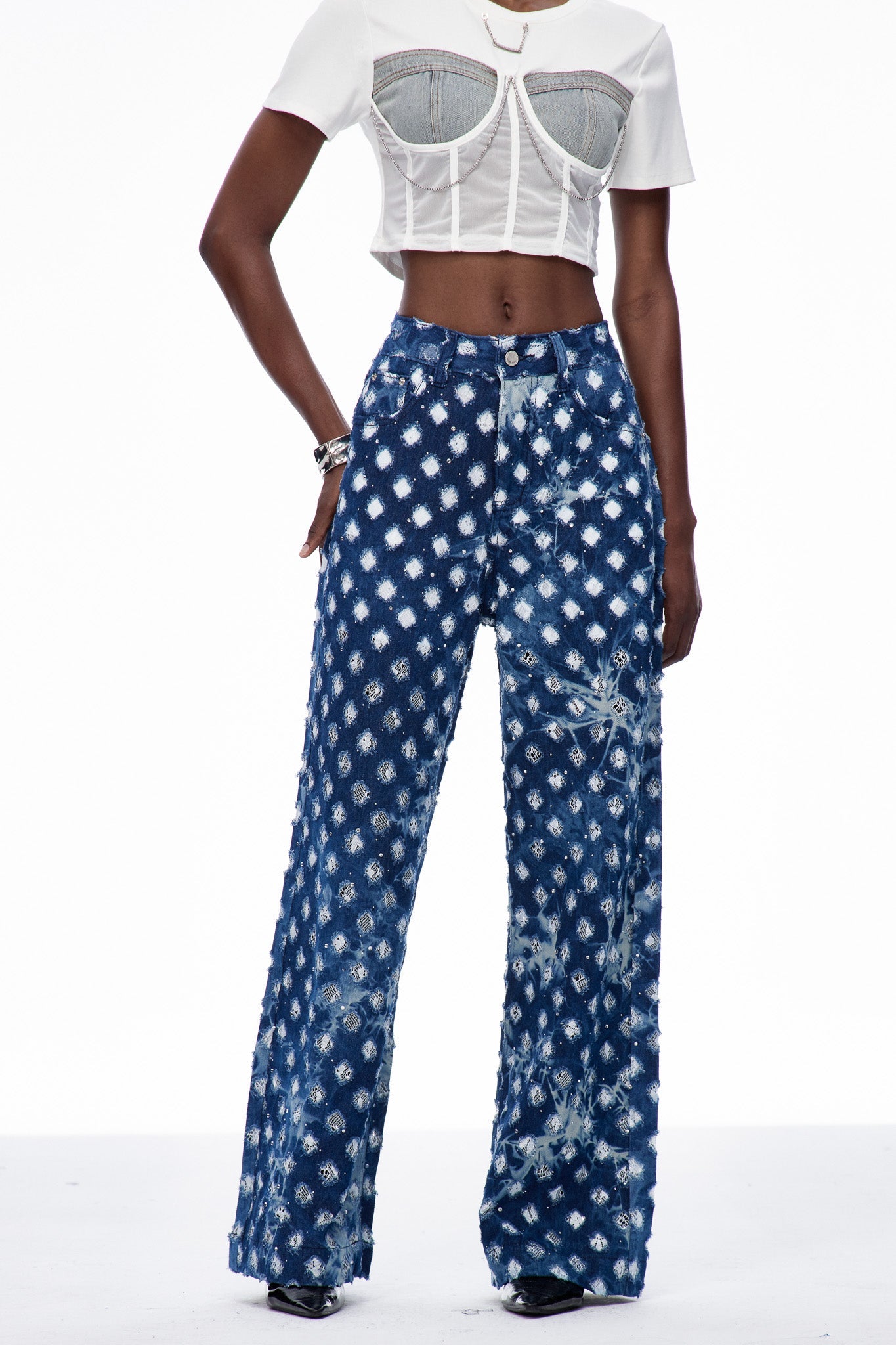 Caoilfhionn Cutout Lace Jeans