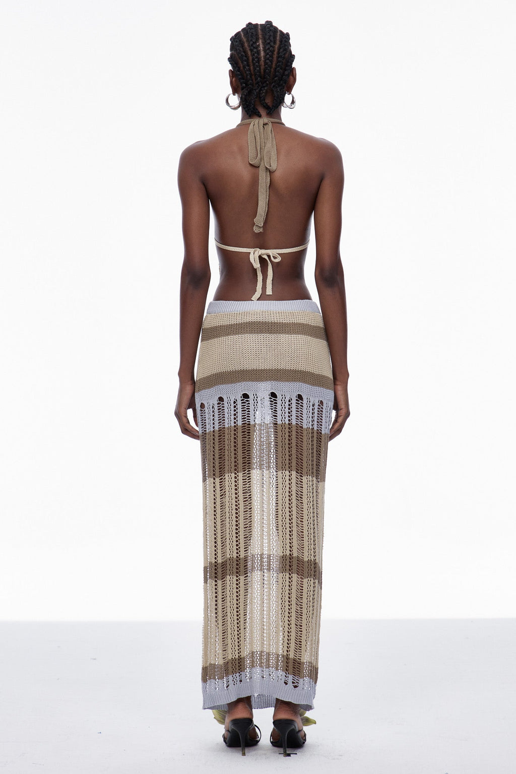 Caprice Plunge Backless Knit Skirt Set