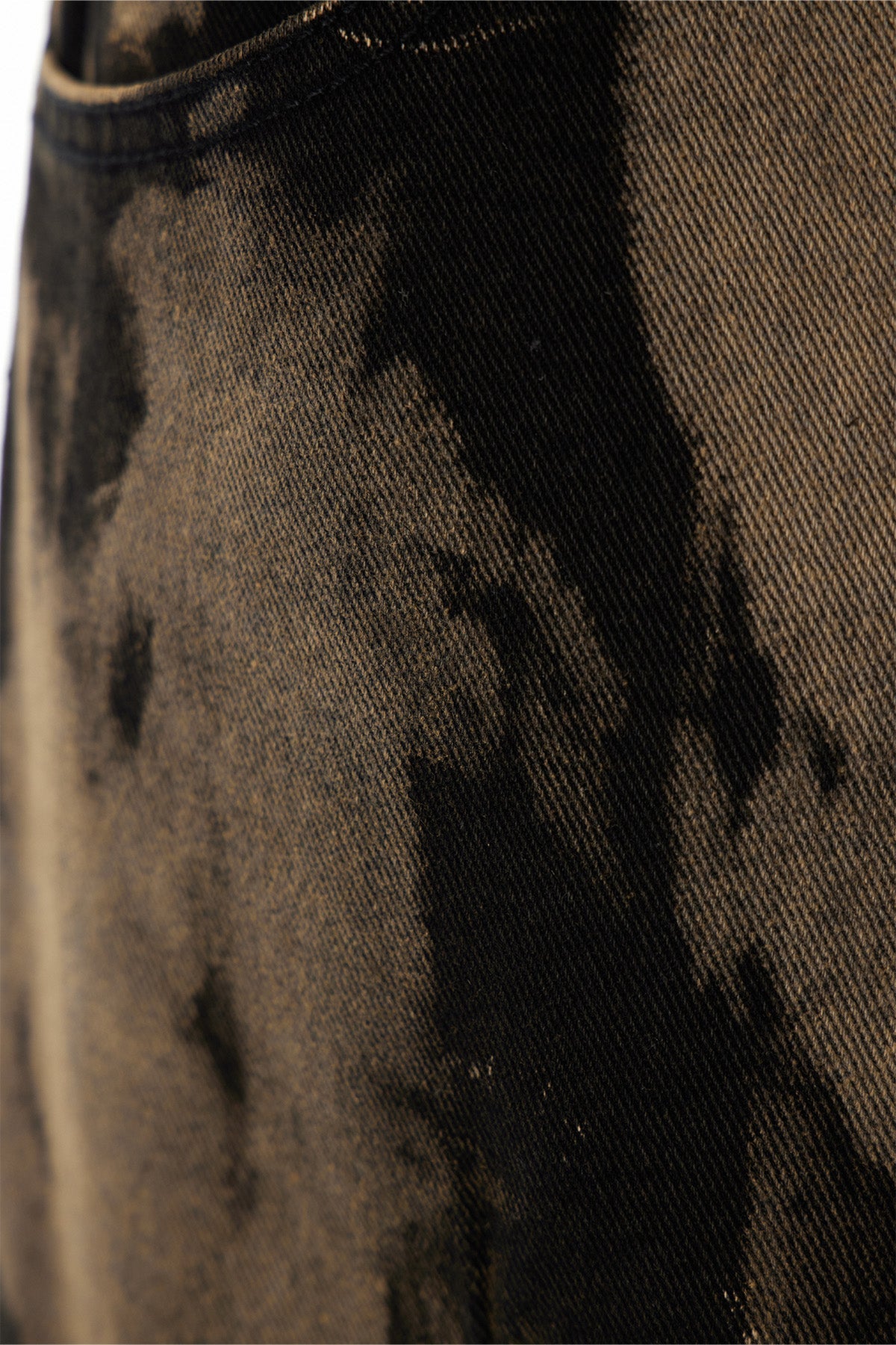 Caprina Zipper Tie Dye Jeans In Black