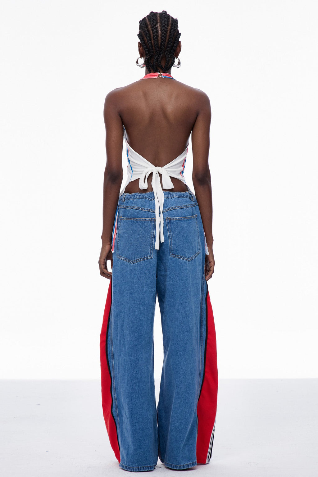 Capucine Plunge Halter Neck Print Top