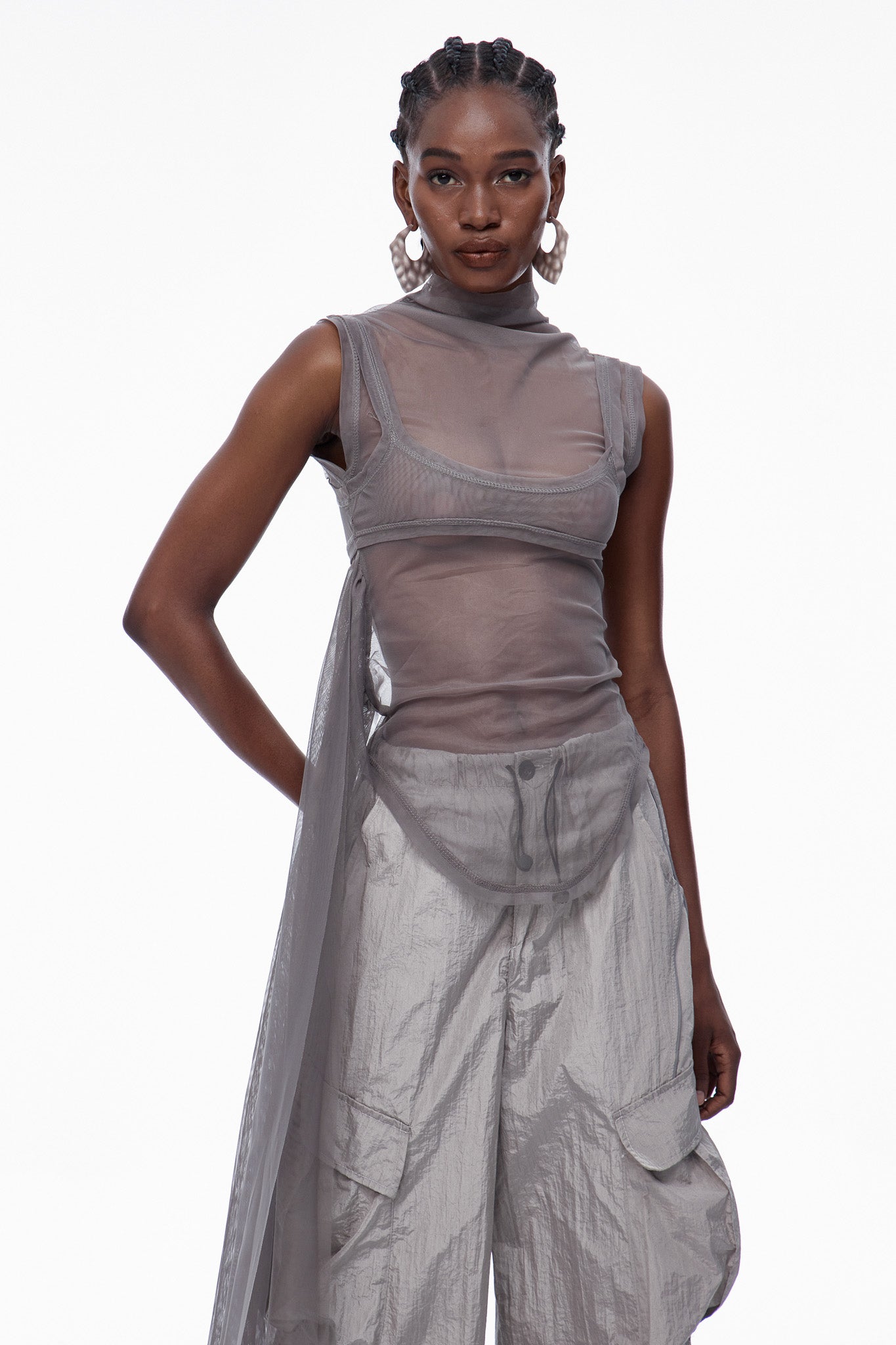 Caratacus Mesh Deconstruct Fringe Top