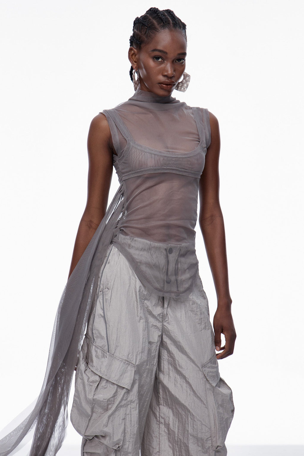 Caratacus Mesh Deconstruct Fringe Top