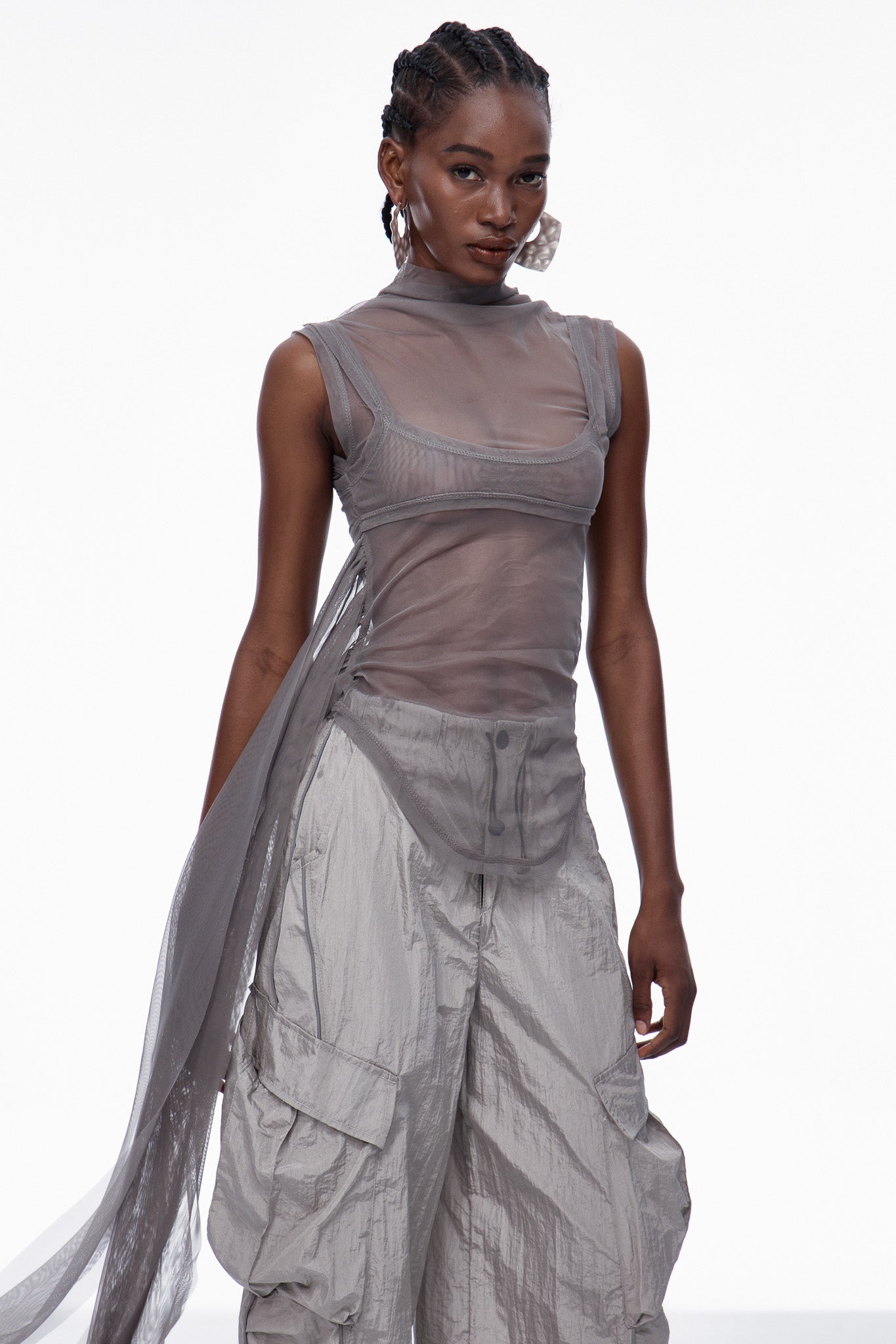 Caratacus Mesh Deconstruct Fringe Top