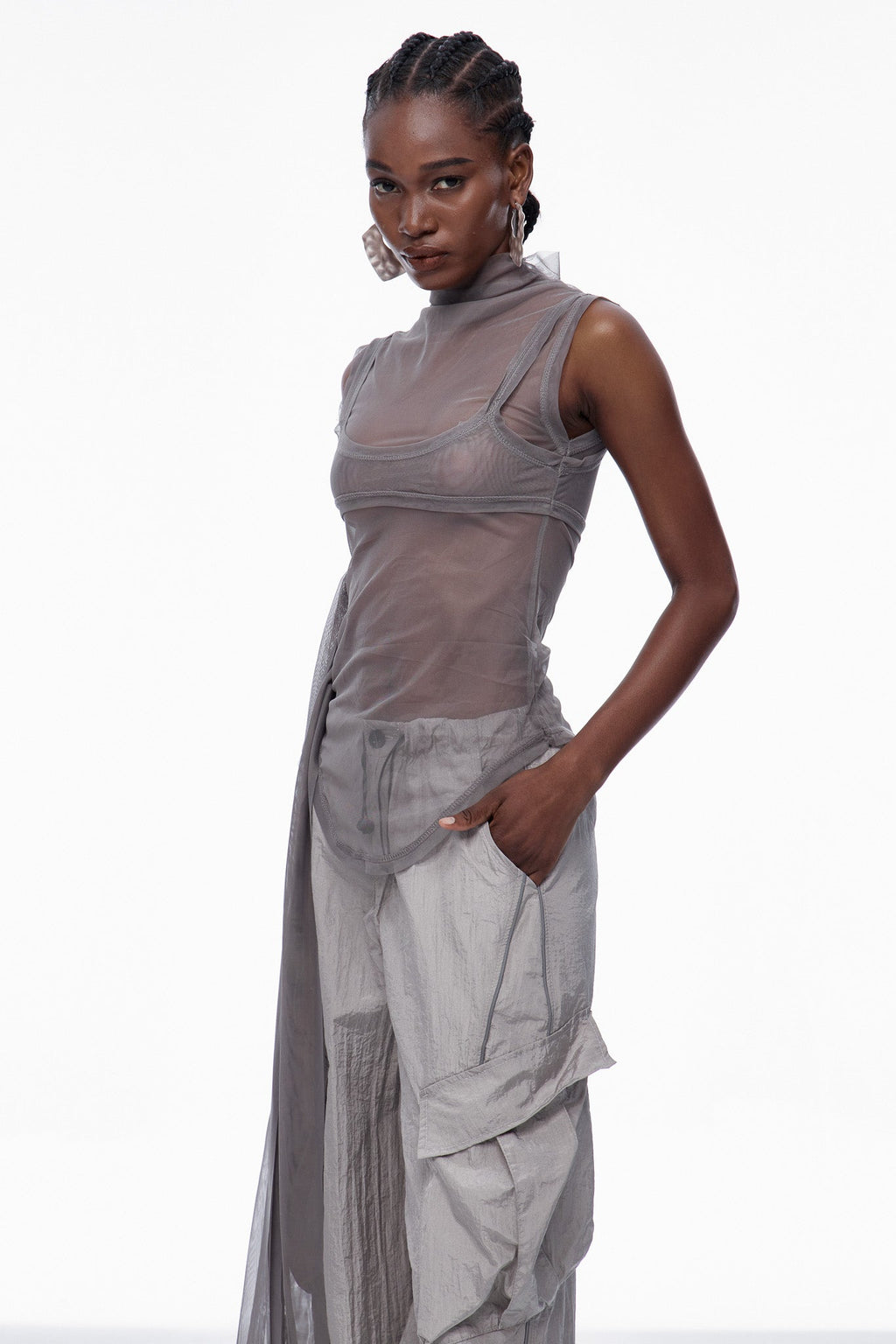 Caratacus Mesh Deconstruct Fringe Top