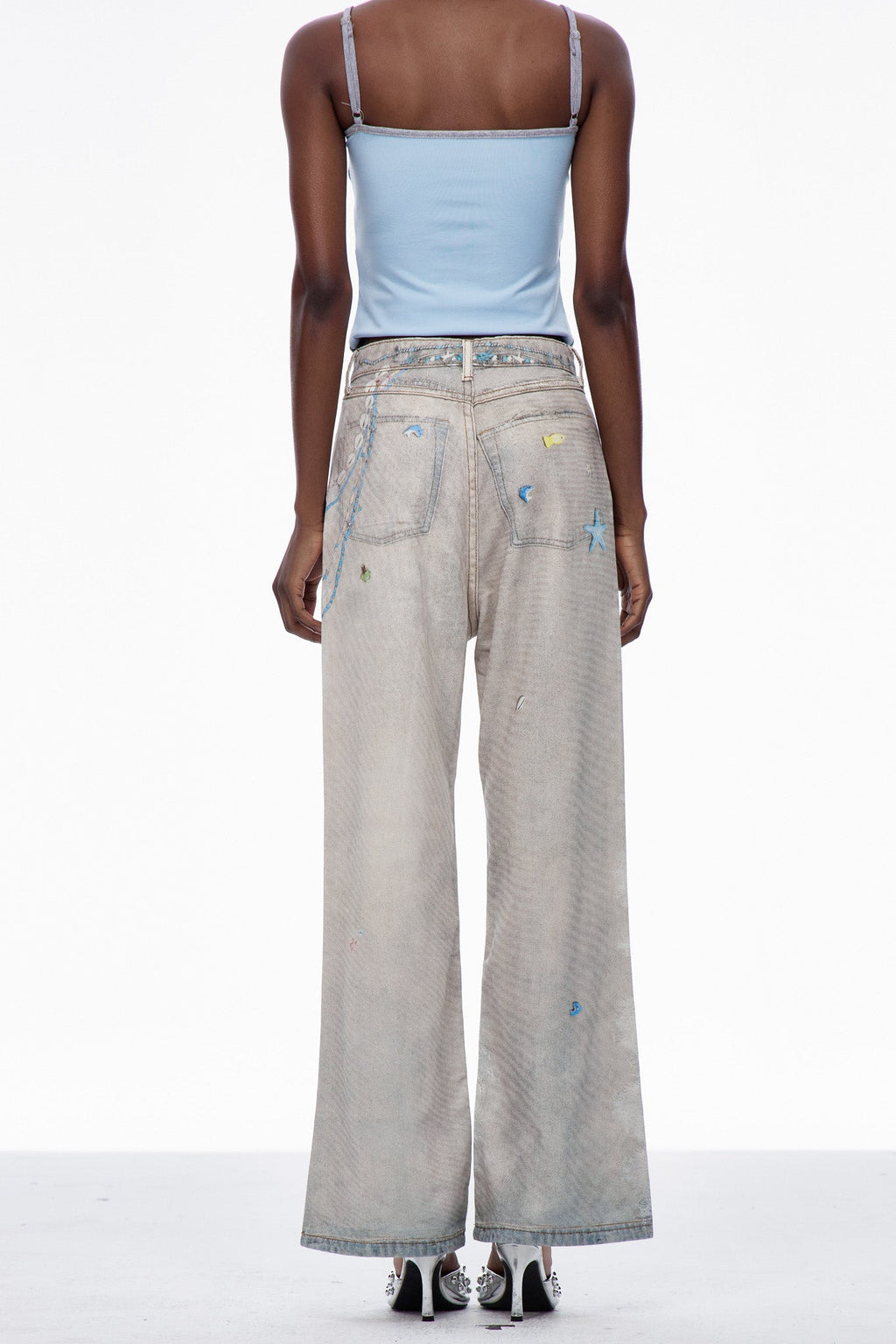 Carbrey Print Bleached Jeans