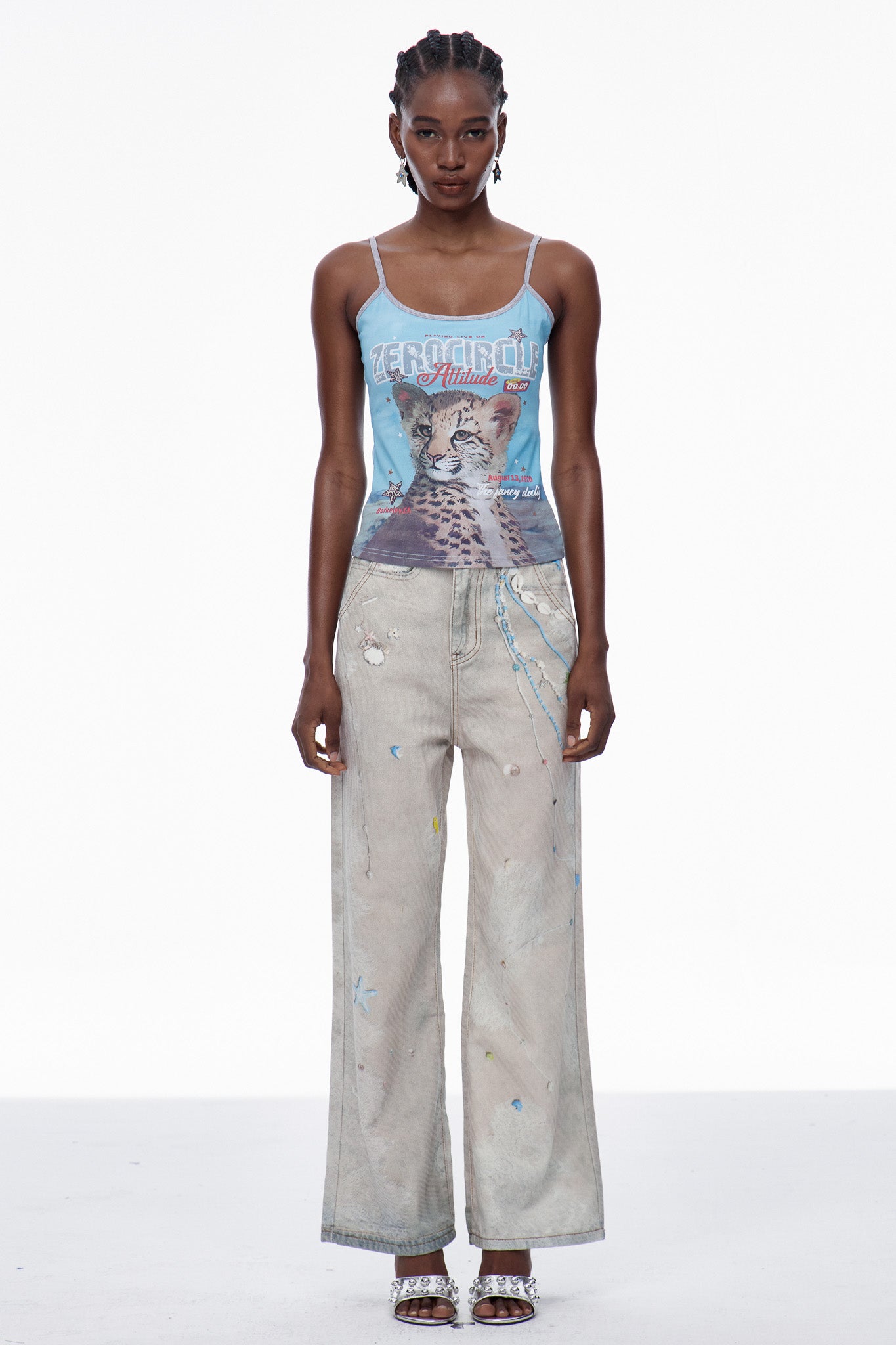 Carbrey Print Bleached Jeans