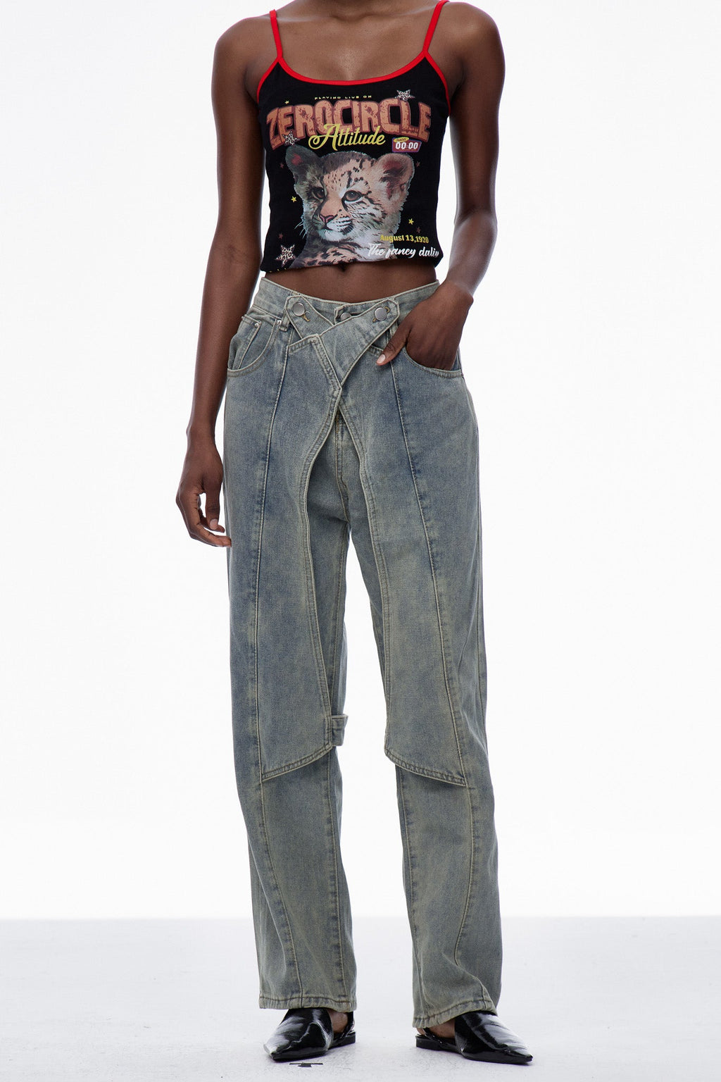 Careen Deconstruct Straight Jeans