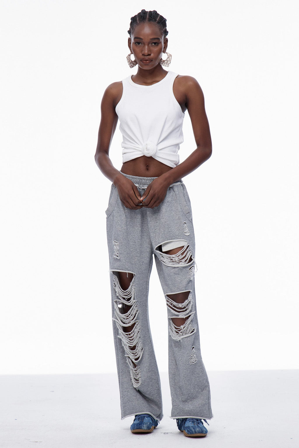 Carin Cutout Torn Pants