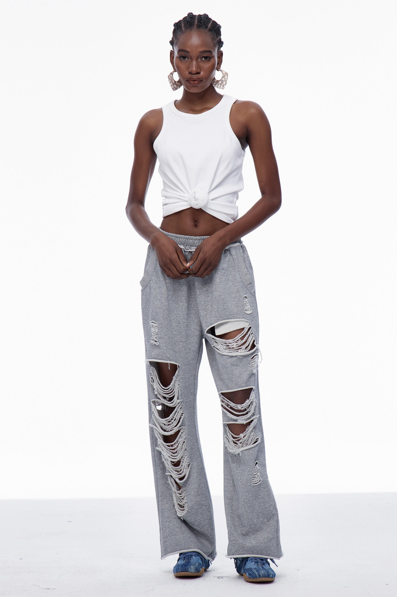 Carin Cutout Torn Pants