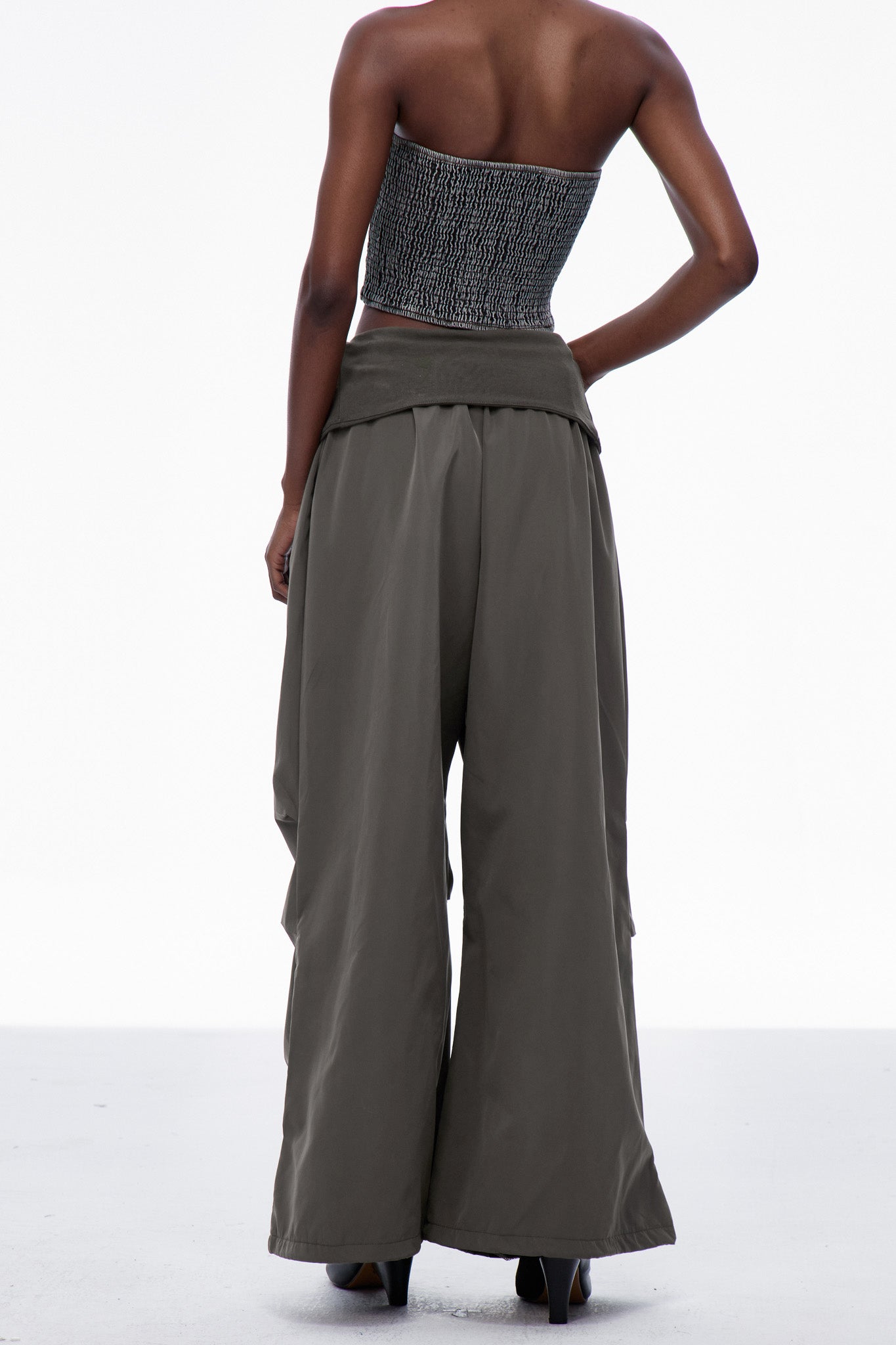 Carissa Lapel Wide Pants In Deep Green