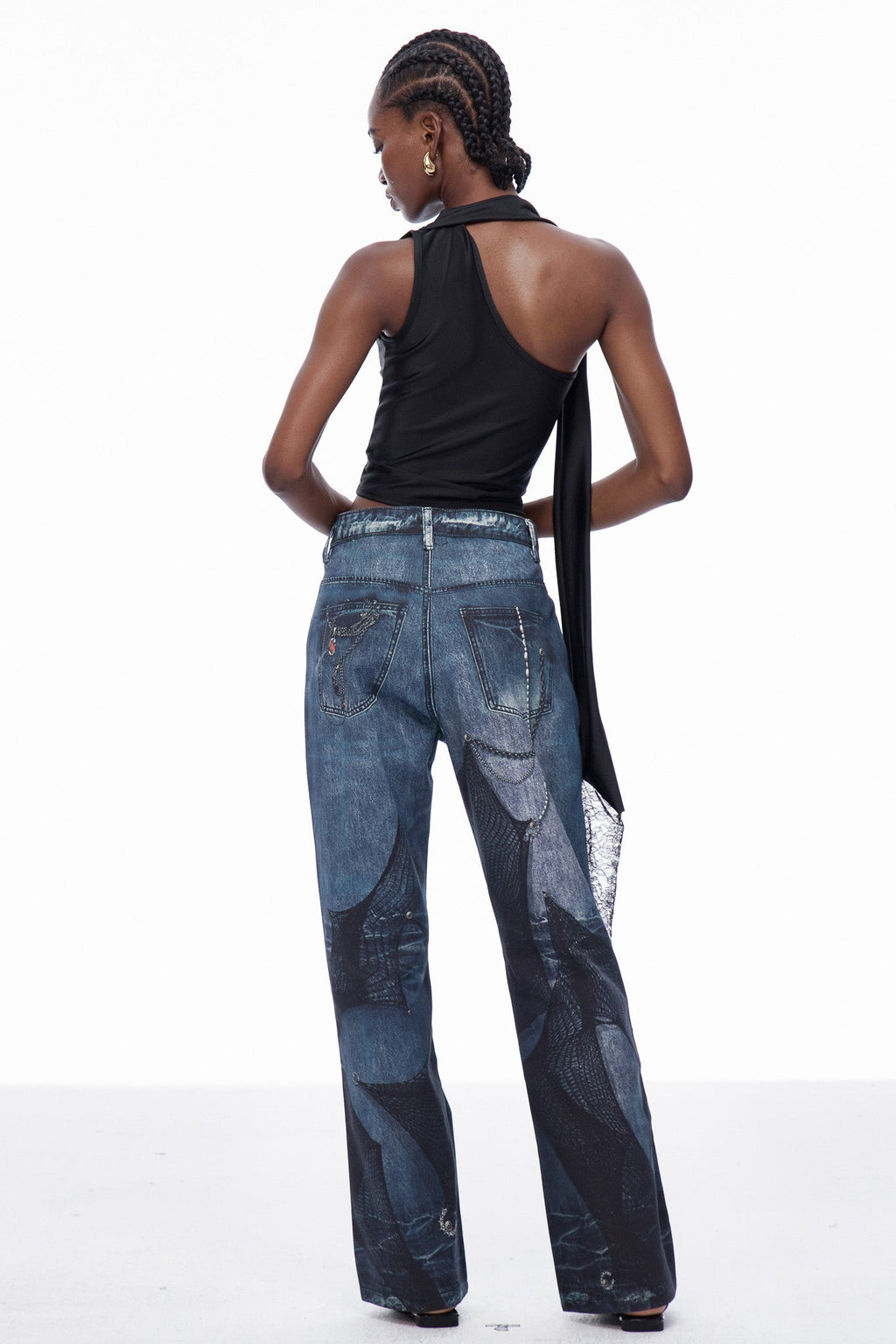 Carlo Lace Cutout Satin Top