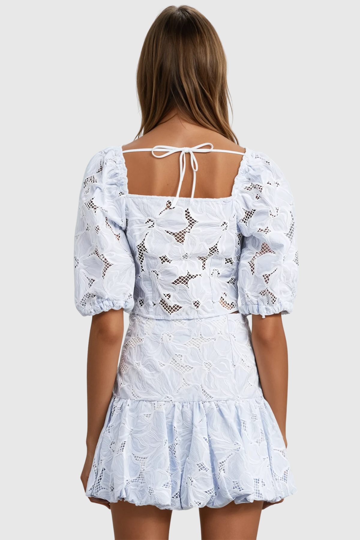 Carmela Embroidered Cutout Skirt Set