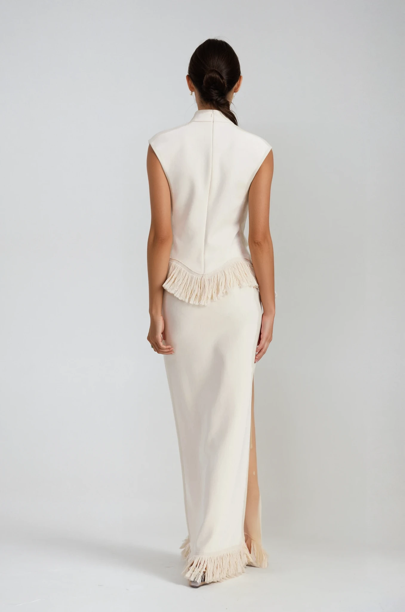 Carminho Fringe Knit Skirt Set