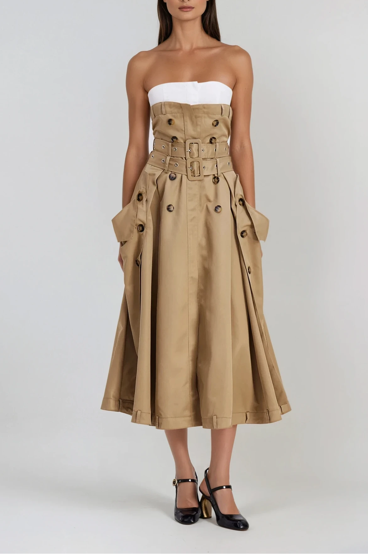 Caroline Strapless Buckle Maxi Dress