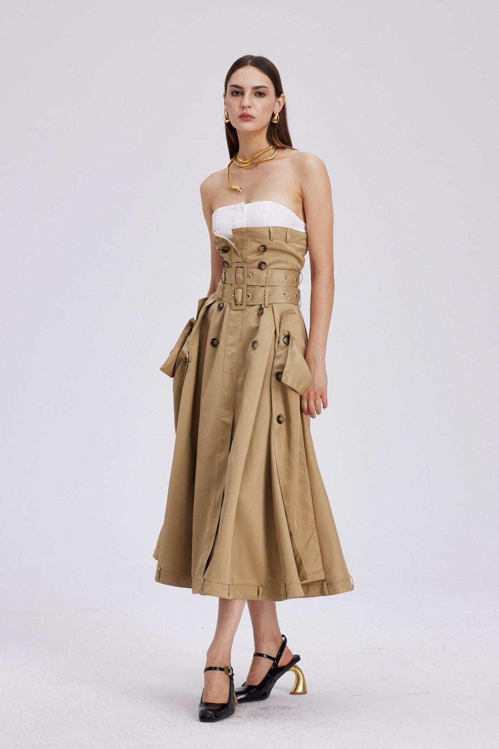 Caroline Strapless Buckle Maxi Dress