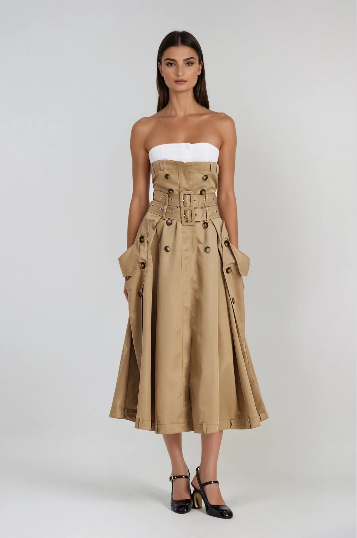 Caroline Strapless Buckle Maxi Dress