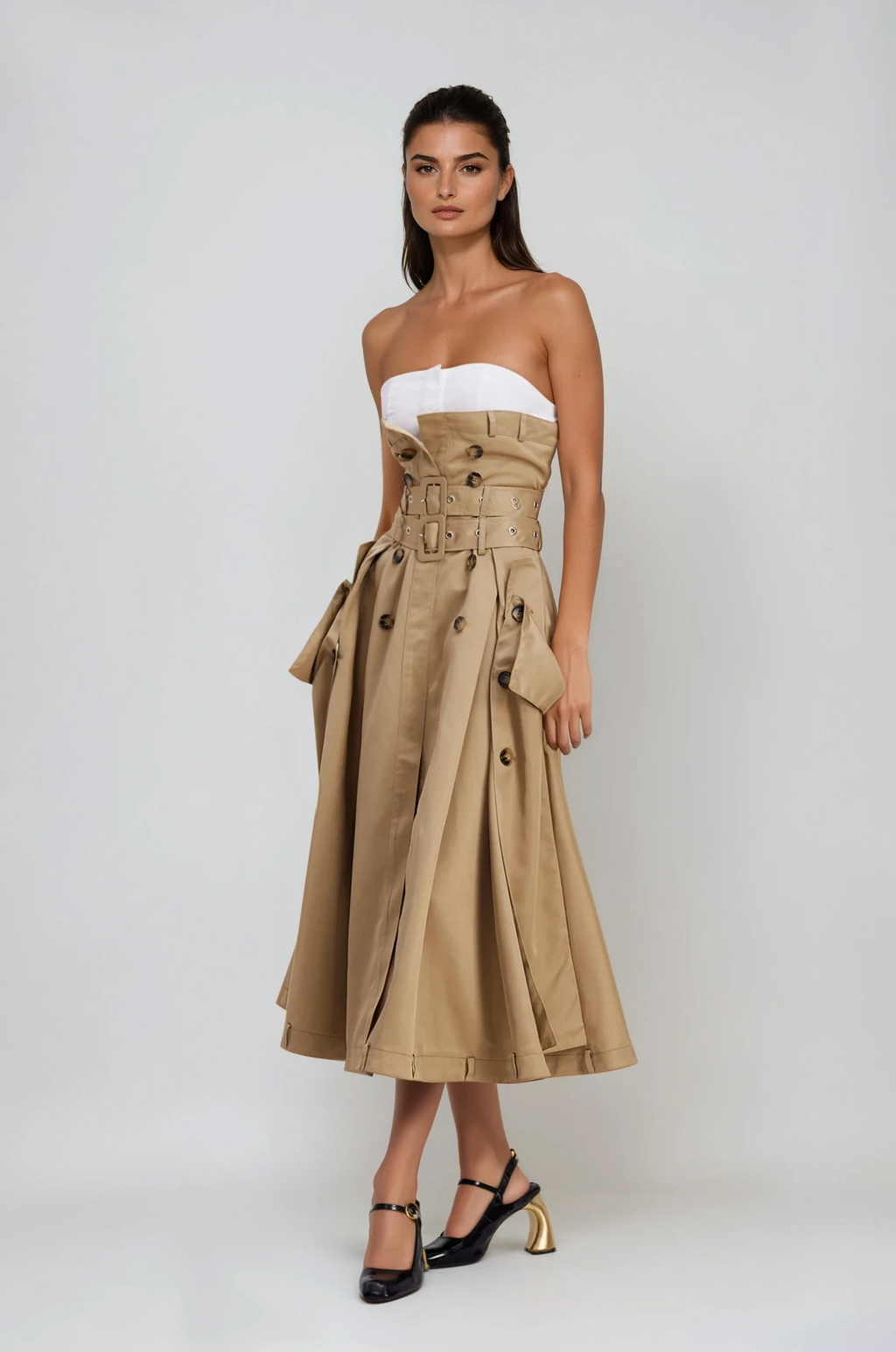 Caroline Strapless Buckle Maxi Dress