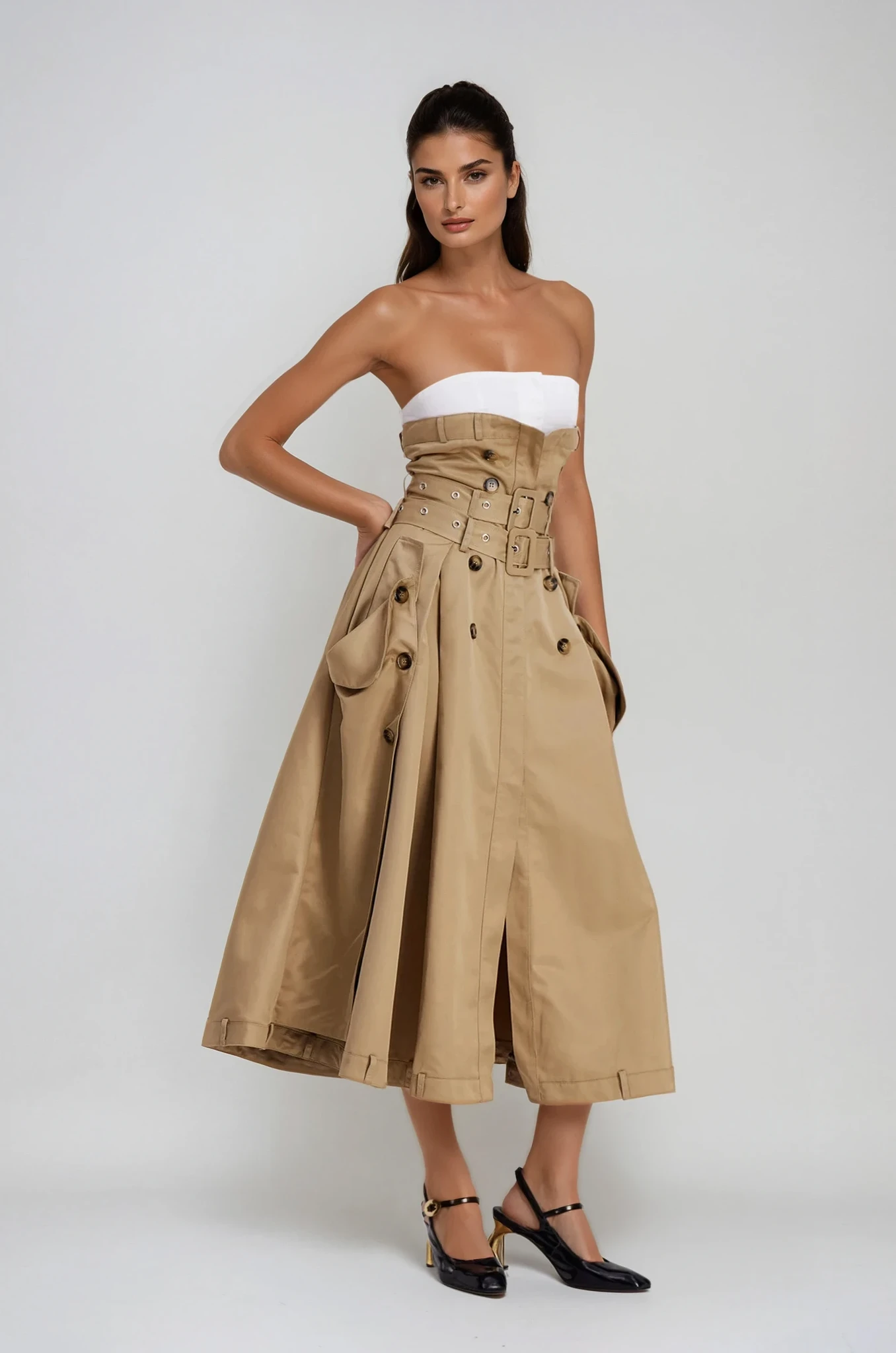 Caroline Strapless Buckle Maxi Dress