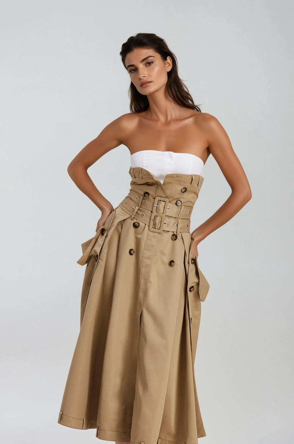 Caroline Strapless Buckle Maxi Dress