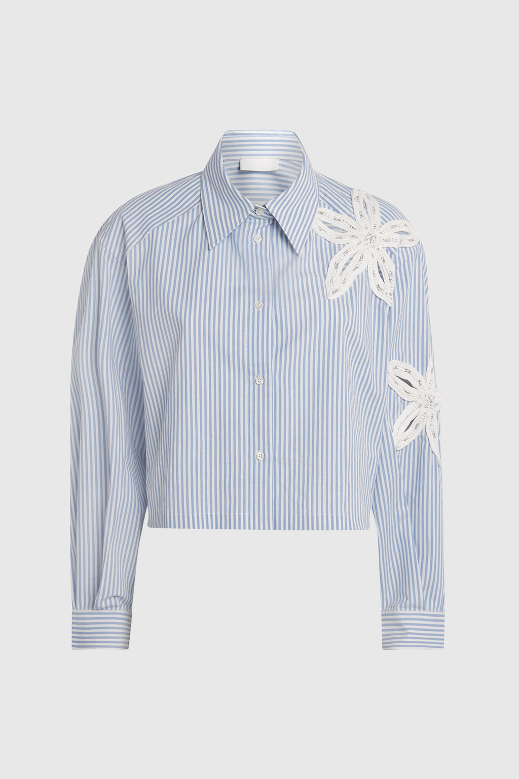 Caron Stripe Flower Cutout Shirt