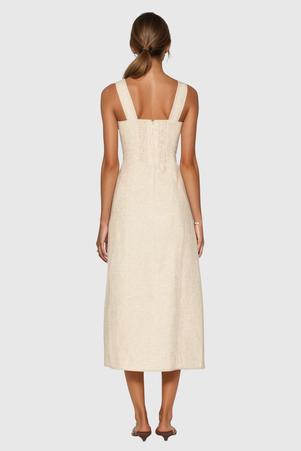 Carpus Lace Up Split Maxi Dress