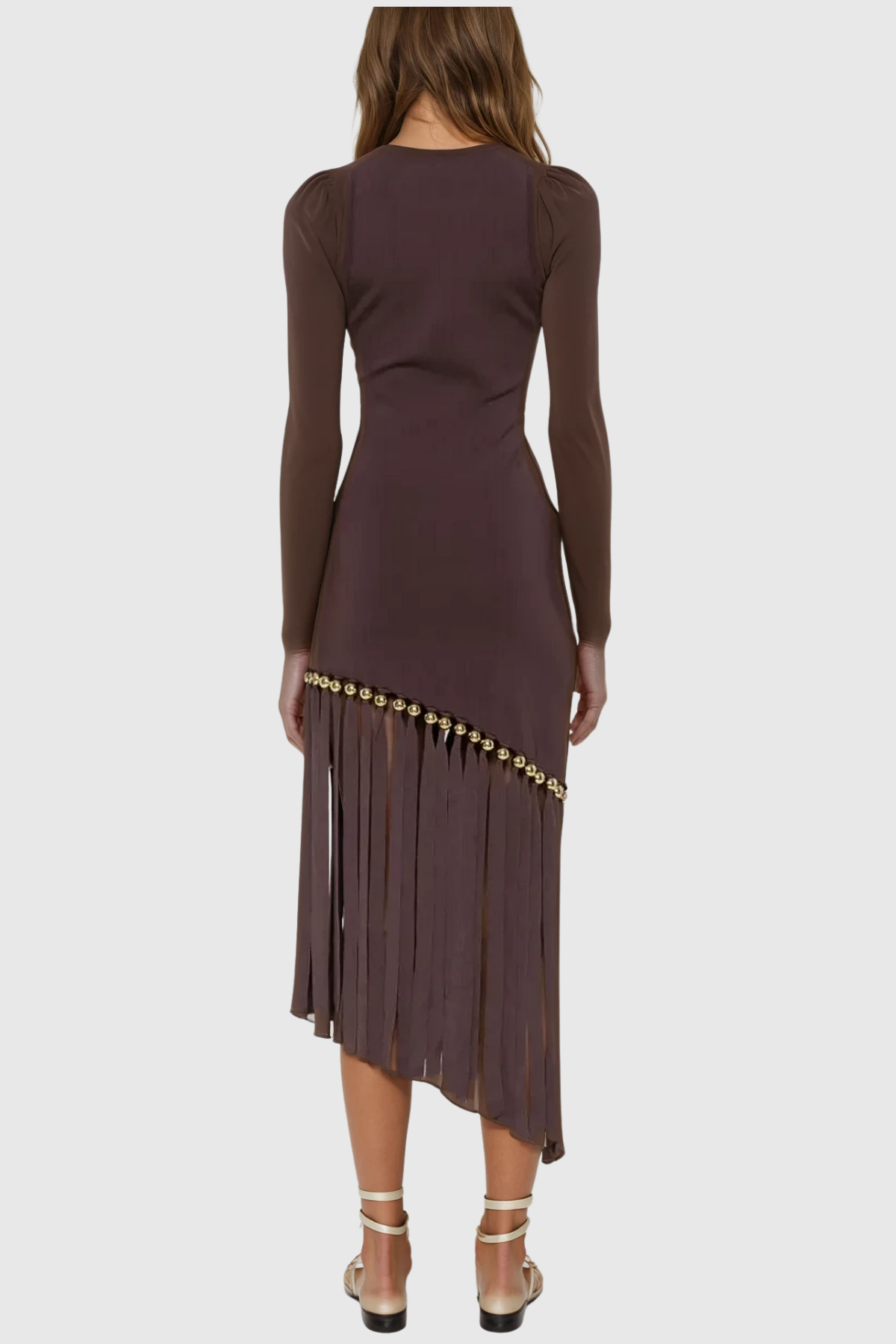Carreen Fringe Sleeveless Midi Dress