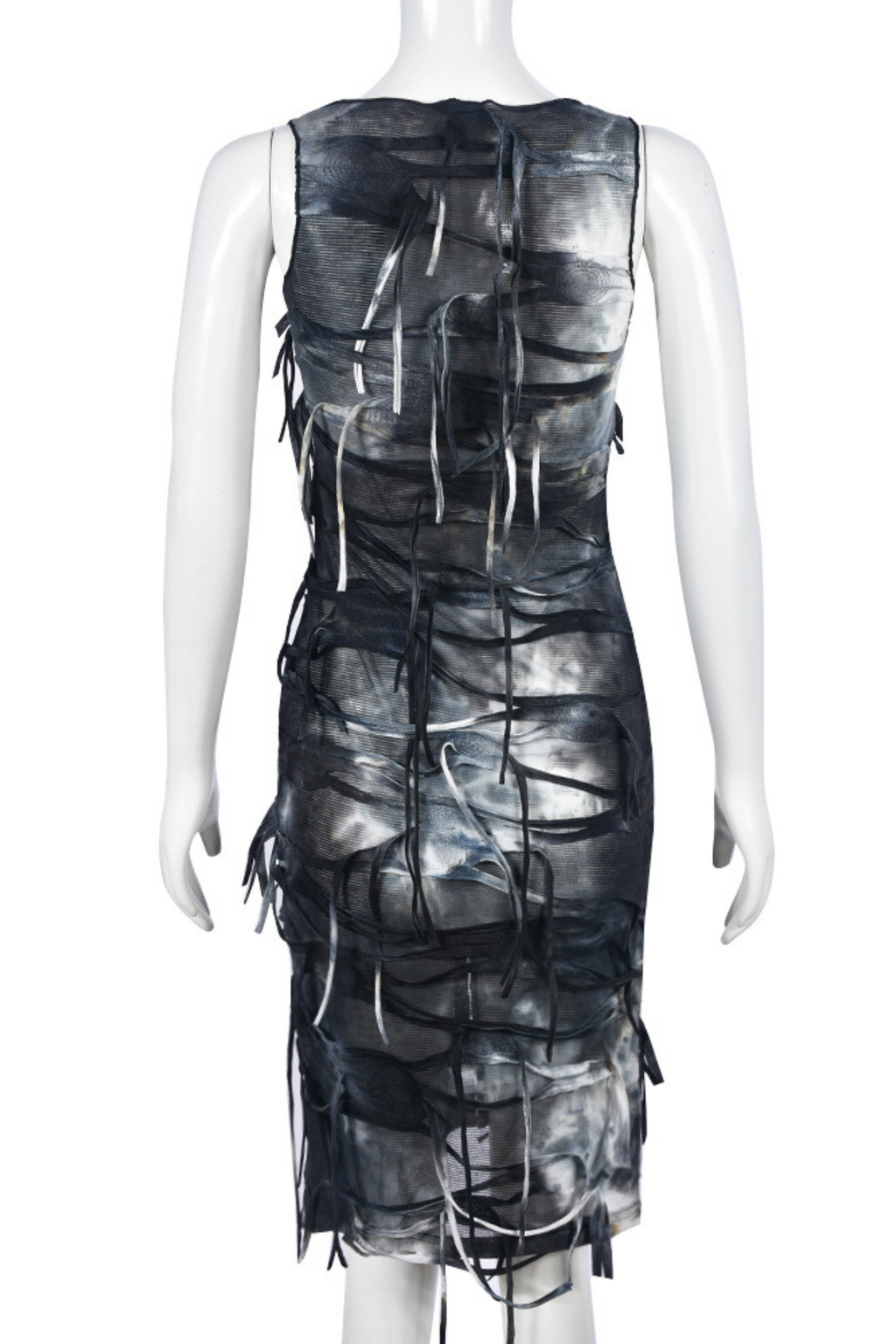 Carrie Tie Dye Fringe Zipper Midi Dress