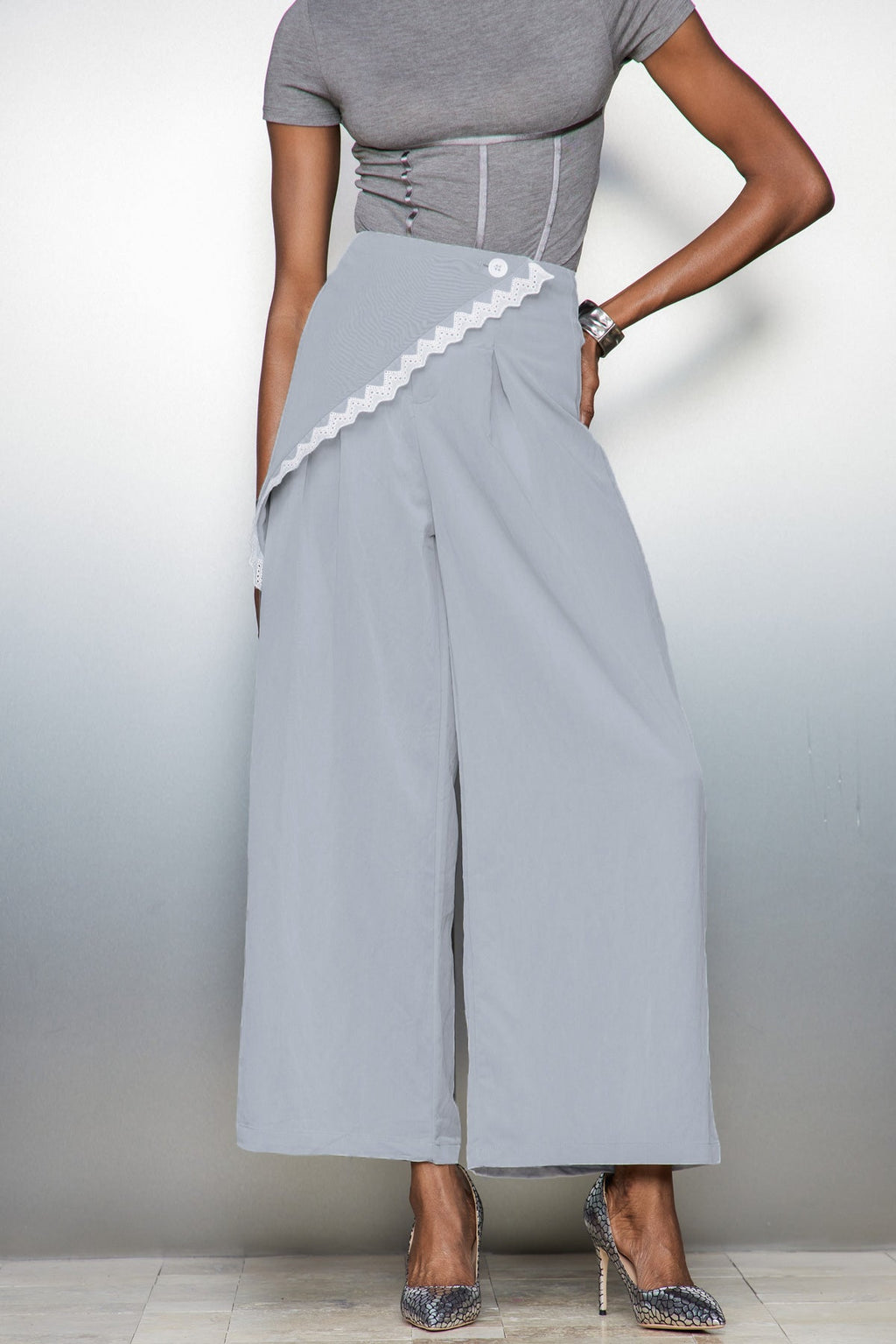 Carthach Lace Asymmetric Pants