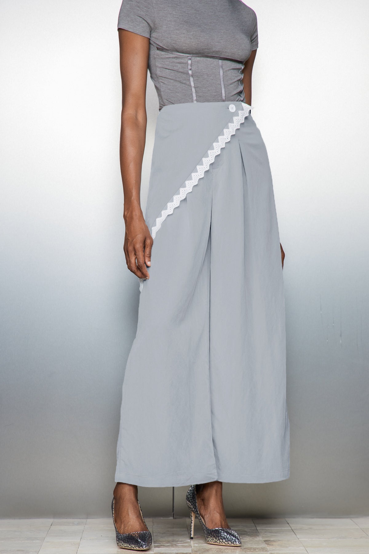 Carthach Lace Asymmetric Pants