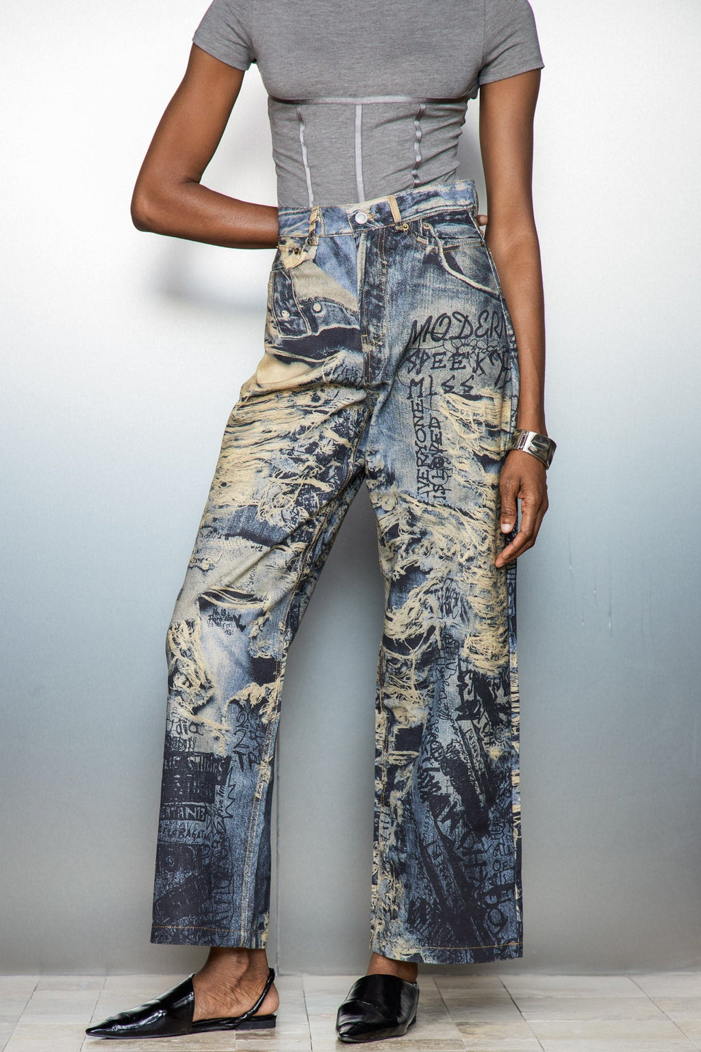Carwyn Torn Print Jeans