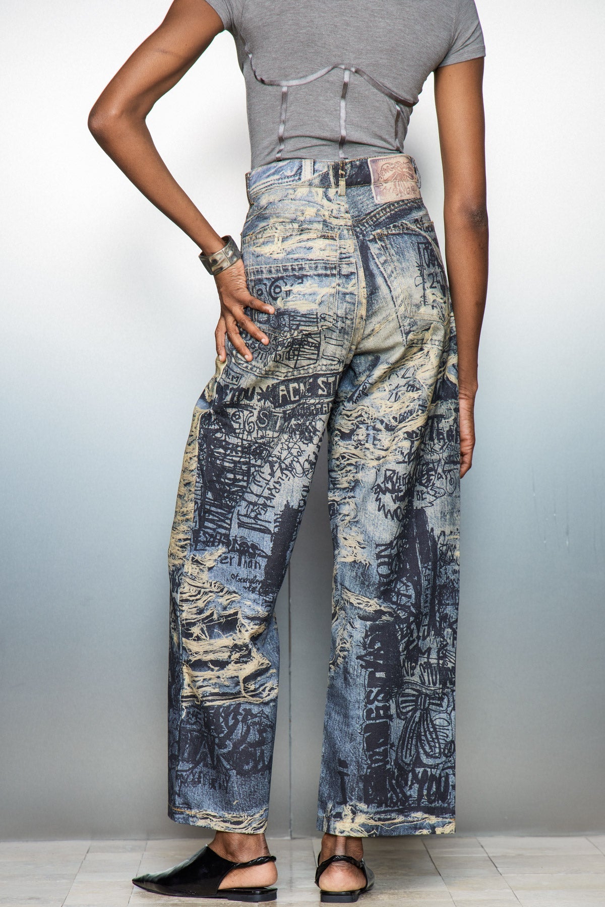 Carwyn Torn Print Jeans