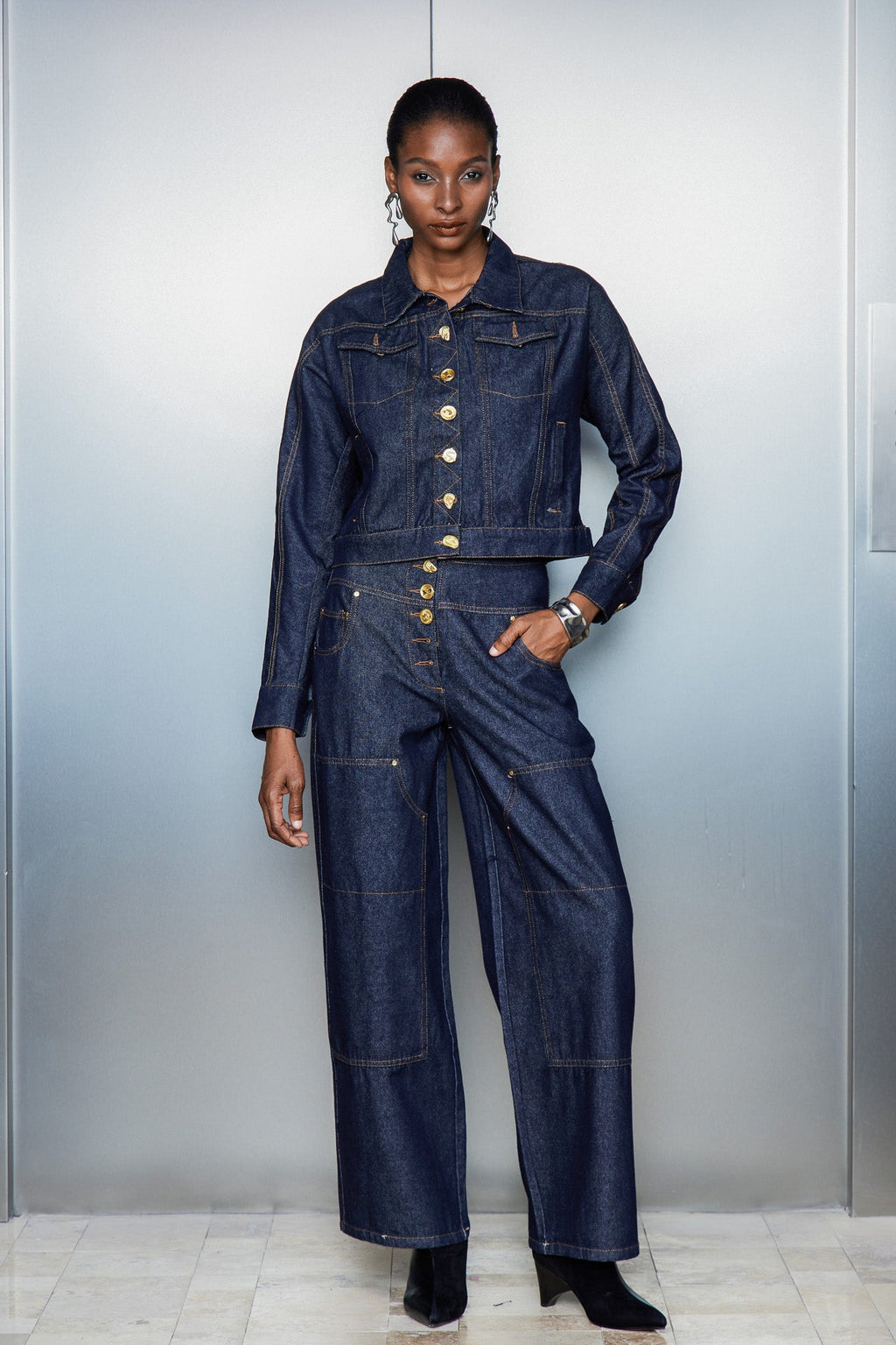 Cass Button Straight Jeans