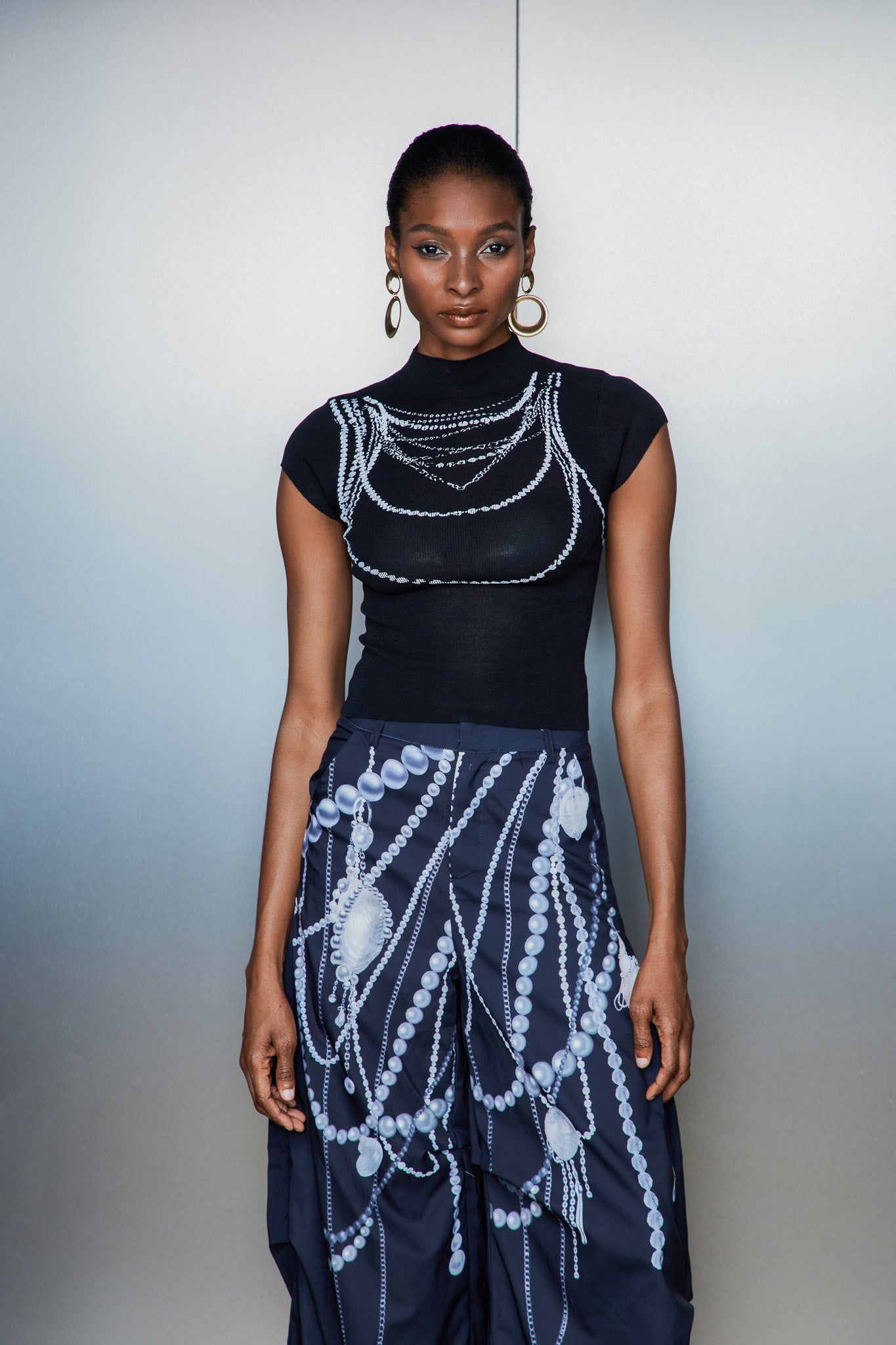 Cassiel Chain Print Bodycon T Shirt