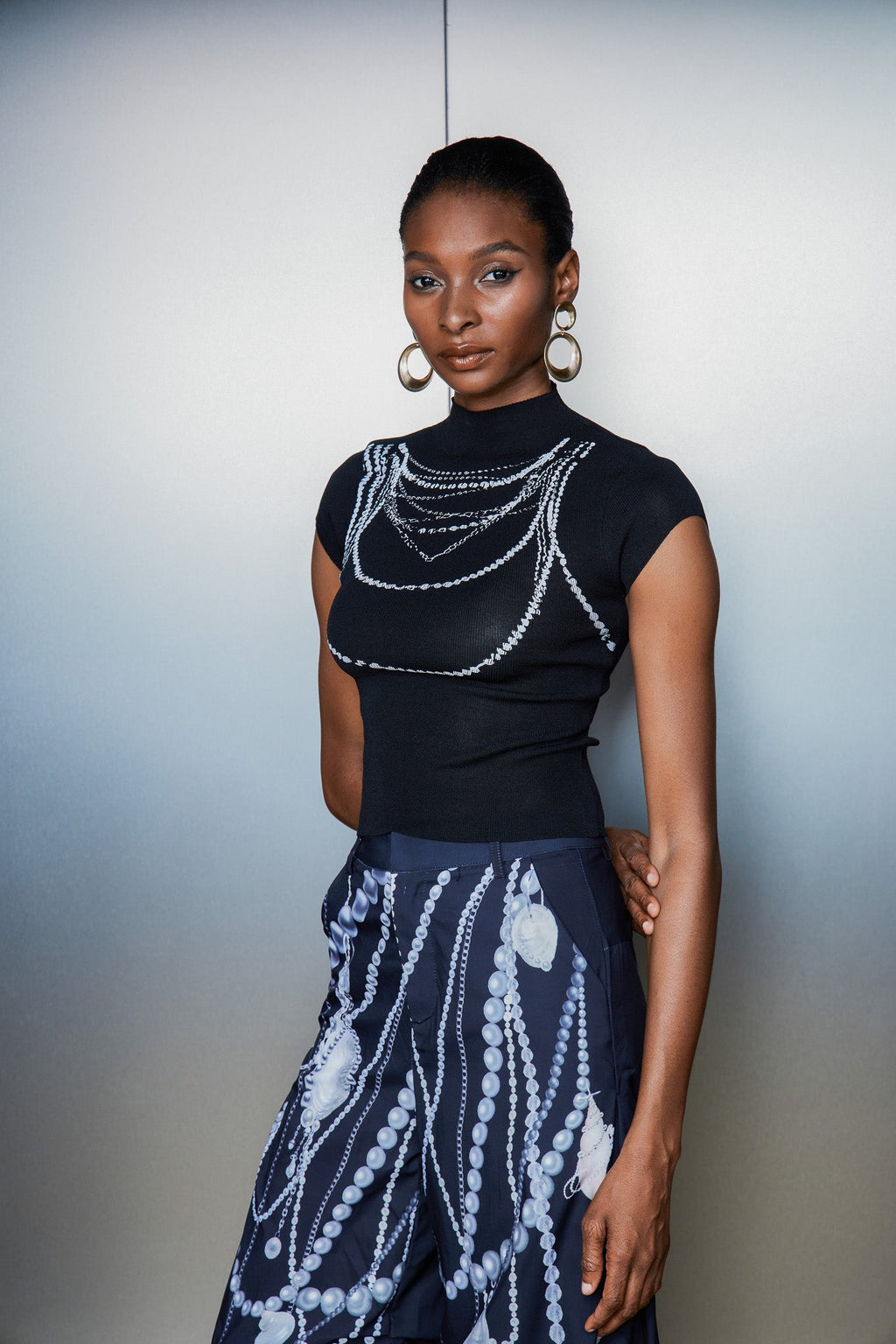 Cassiel Chain Print Bodycon T Shirt