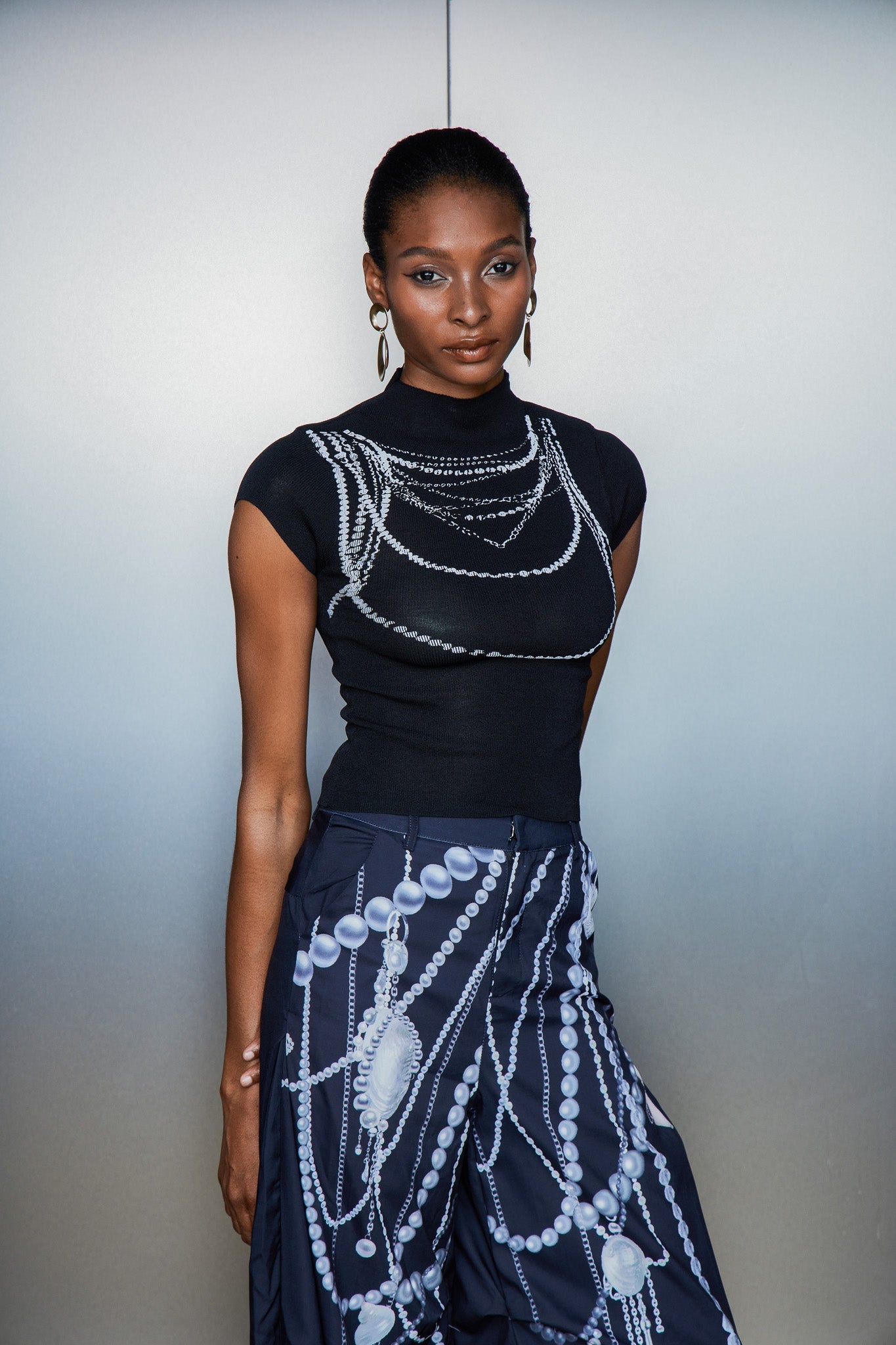 Cassiel Chain Print Bodycon T Shirt