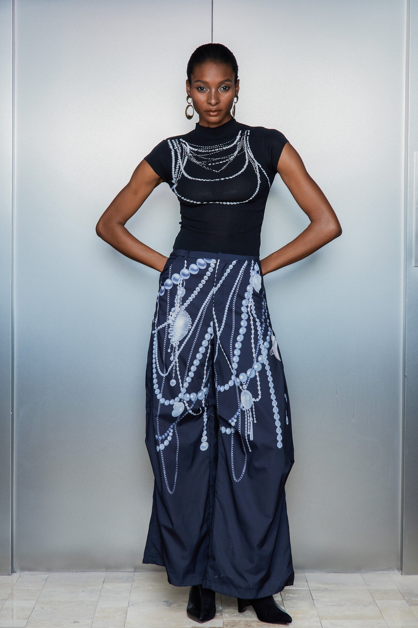 Cassiel Chain Print Bodycon T Shirt