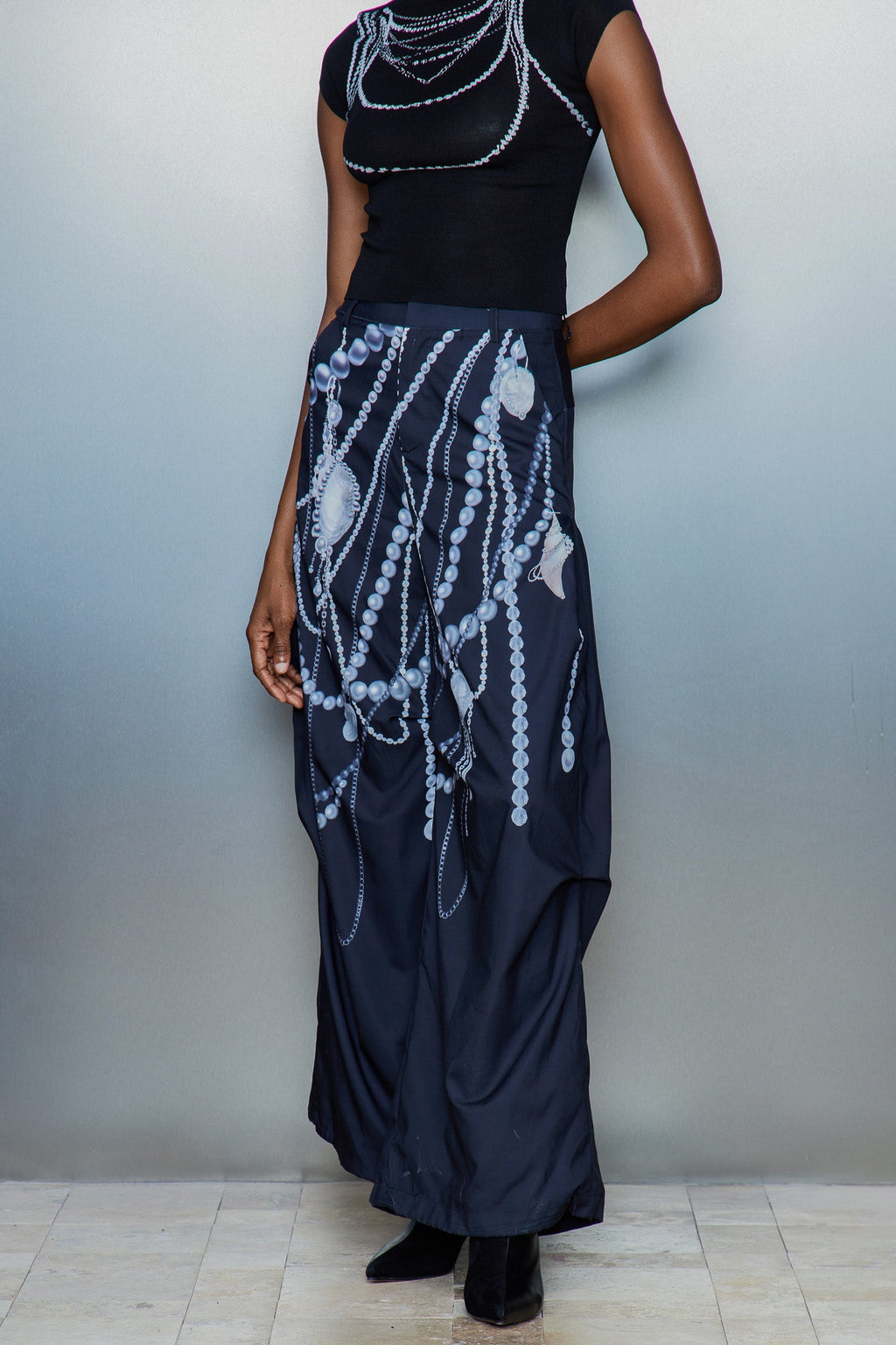 Cassiel Pearl Chain Print Pants