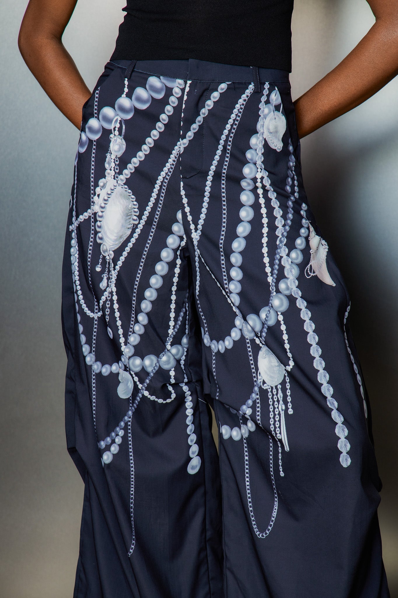 Cassiel Pearl Chain Print Pants