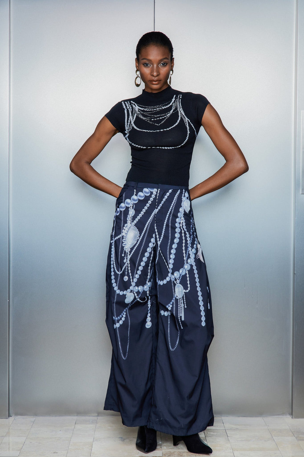 Cassiel Pearl Chain Print Pants