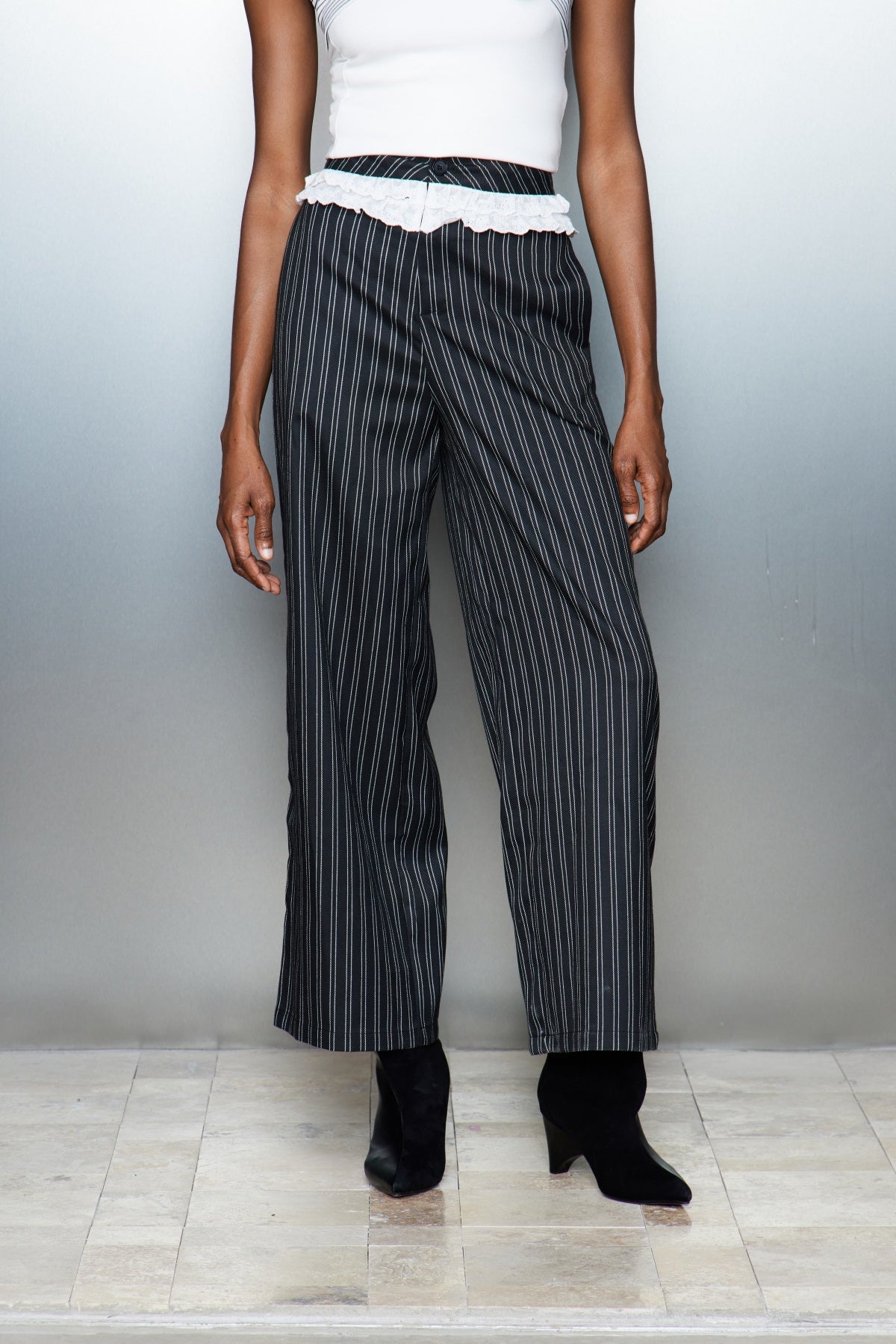 Cassio Stripe Lace Straight Pants