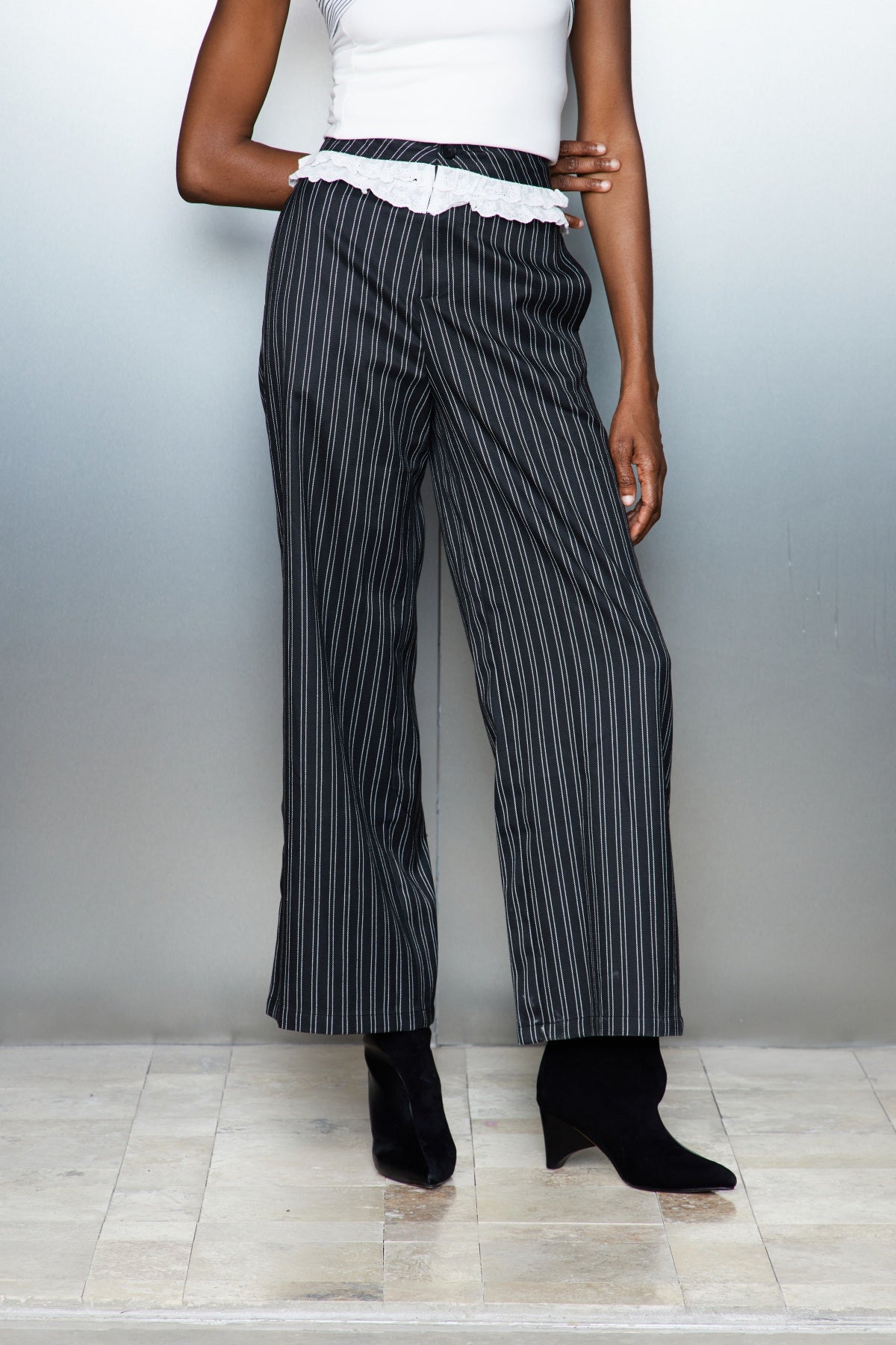 Cassio Stripe Lace Straight Pants