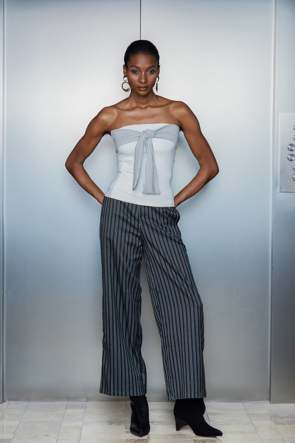 Cassio Stripe Lace Straight Pants