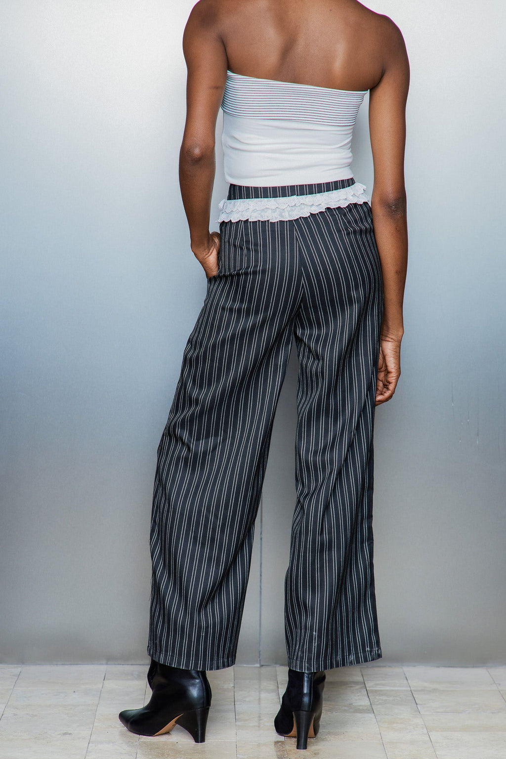 Cassio Stripe Lace Straight Pants